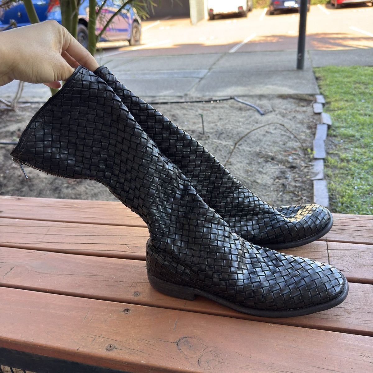 Guidi Rare, brand-new Guidi Archive 989 woven long boots, size 42 Size US 9 / EU 42 - 11 Thumbnail