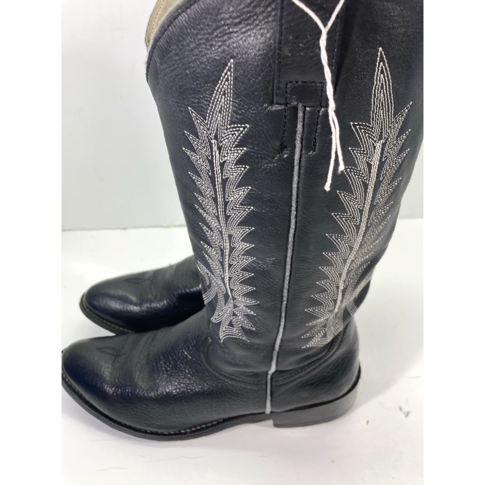 Vintage Cowtown Boots Men 10.5 D Black Leather Western Western Cowboy Boot Cowtown Boots Mens Leather Western Rodeo Superb Size US 11 / EU 44 - 5 Thumbnail