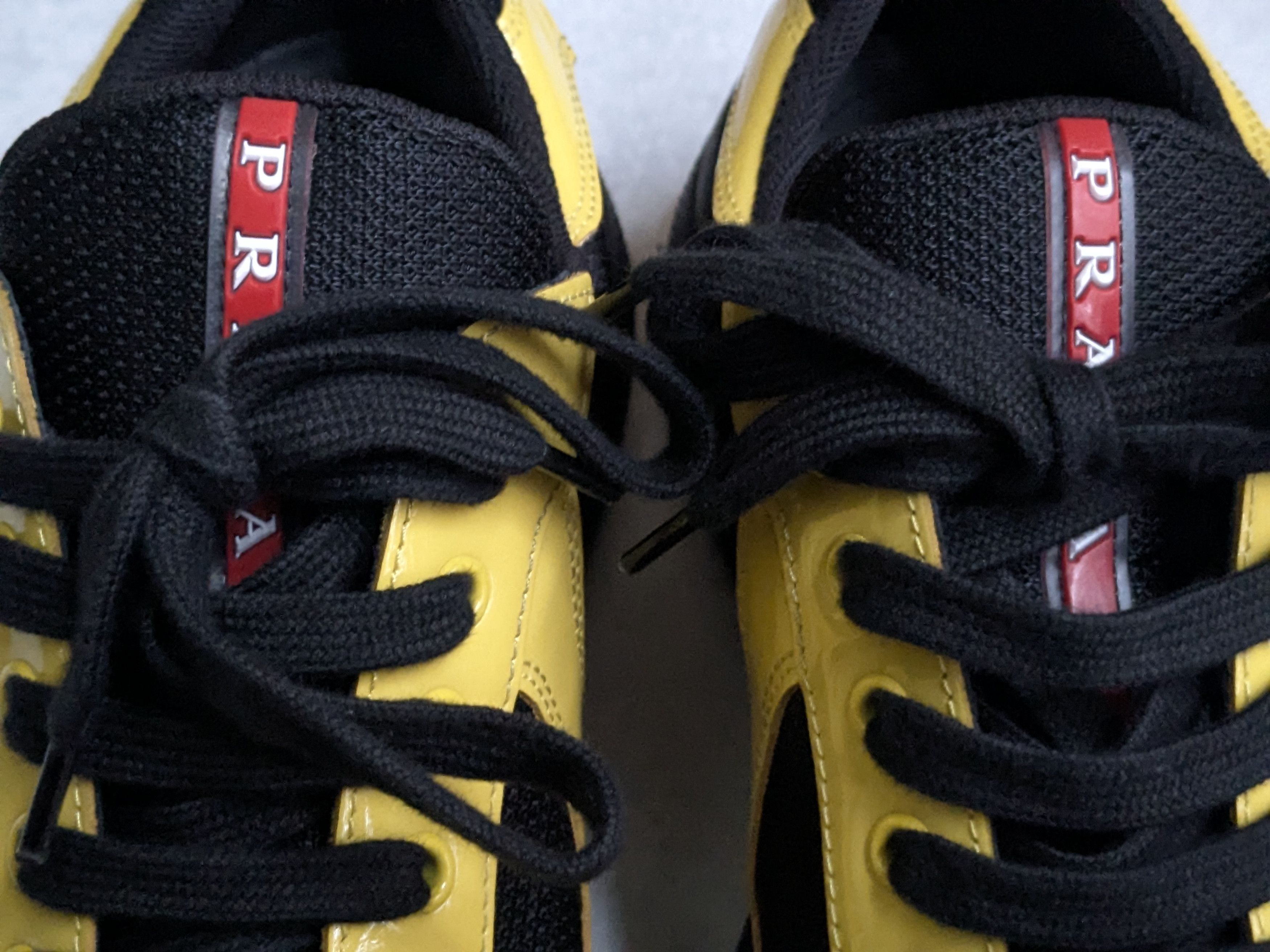 Prada Prada America's Cup Sneakers Yellow Patent Leather Black 10 Size US 10 / EU 43 - 5 Thumbnail