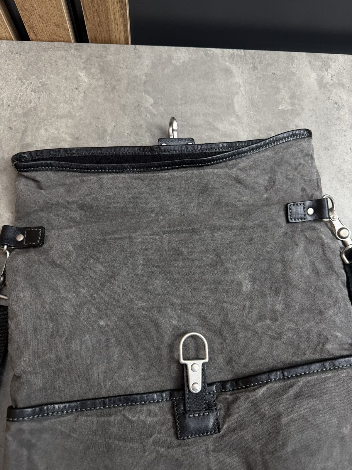 Other Comodo +Plus T Grey Crossbody Shoulder Bag Waxed Canvas Size ONE SIZE - 14 Thumbnail