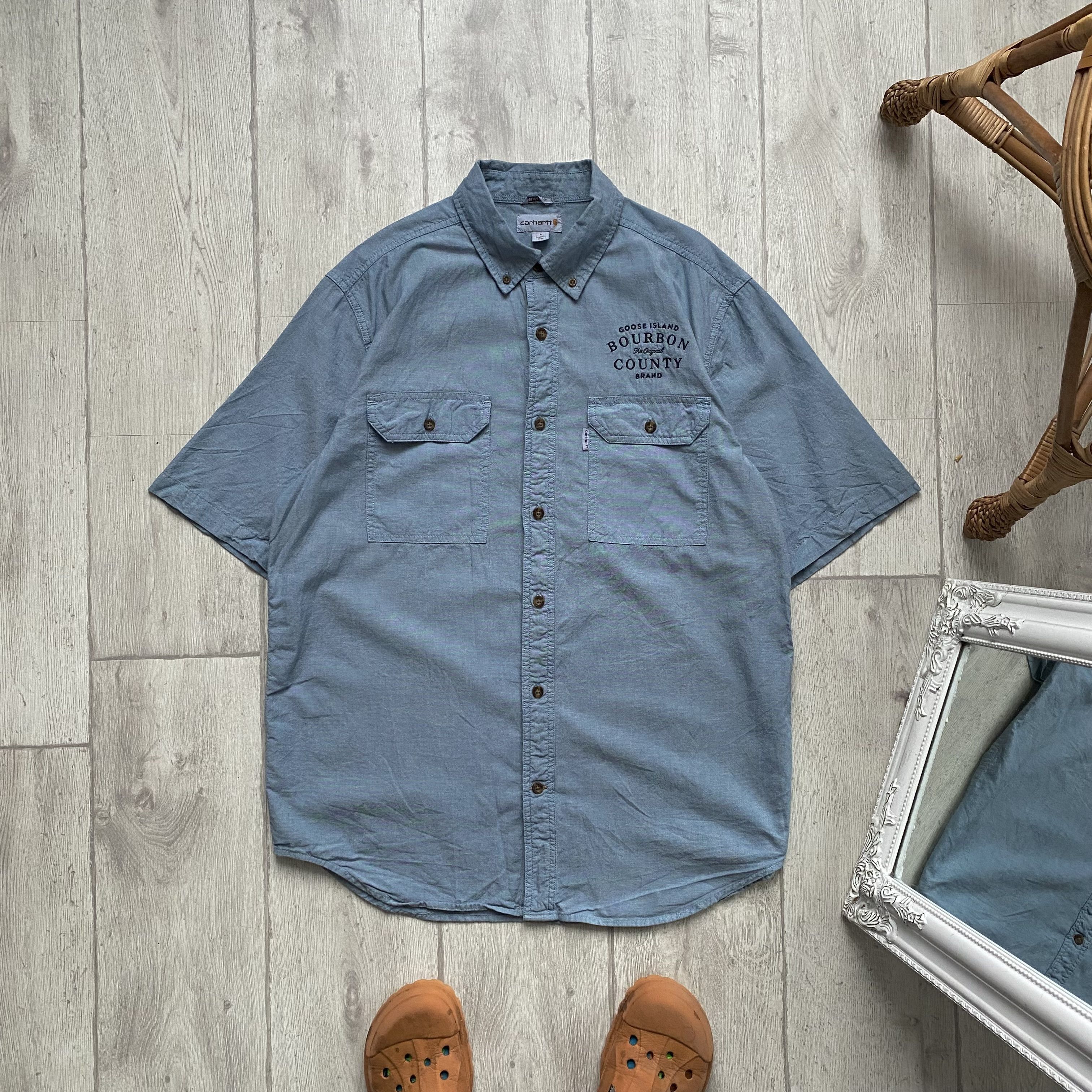 Carhartt 🥃 00s Carhartt Shirt Burbon Drink Promo Short sleeve Size US L / EU 52-54 / 3 - 3 Thumbnail