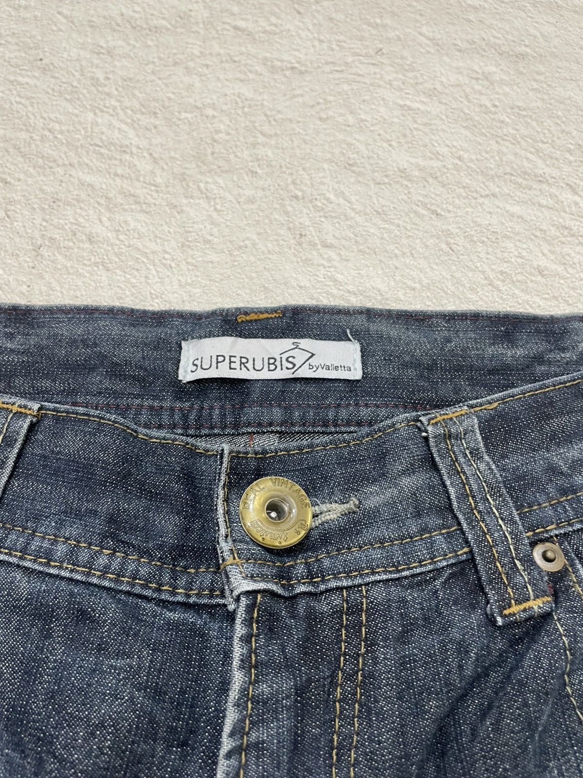 Japanese Brand 00s Japanese Whiskered Denim Heavy Fade Straight Fit Y2K Size US 34 / EU 50 - 4 Thumbnail