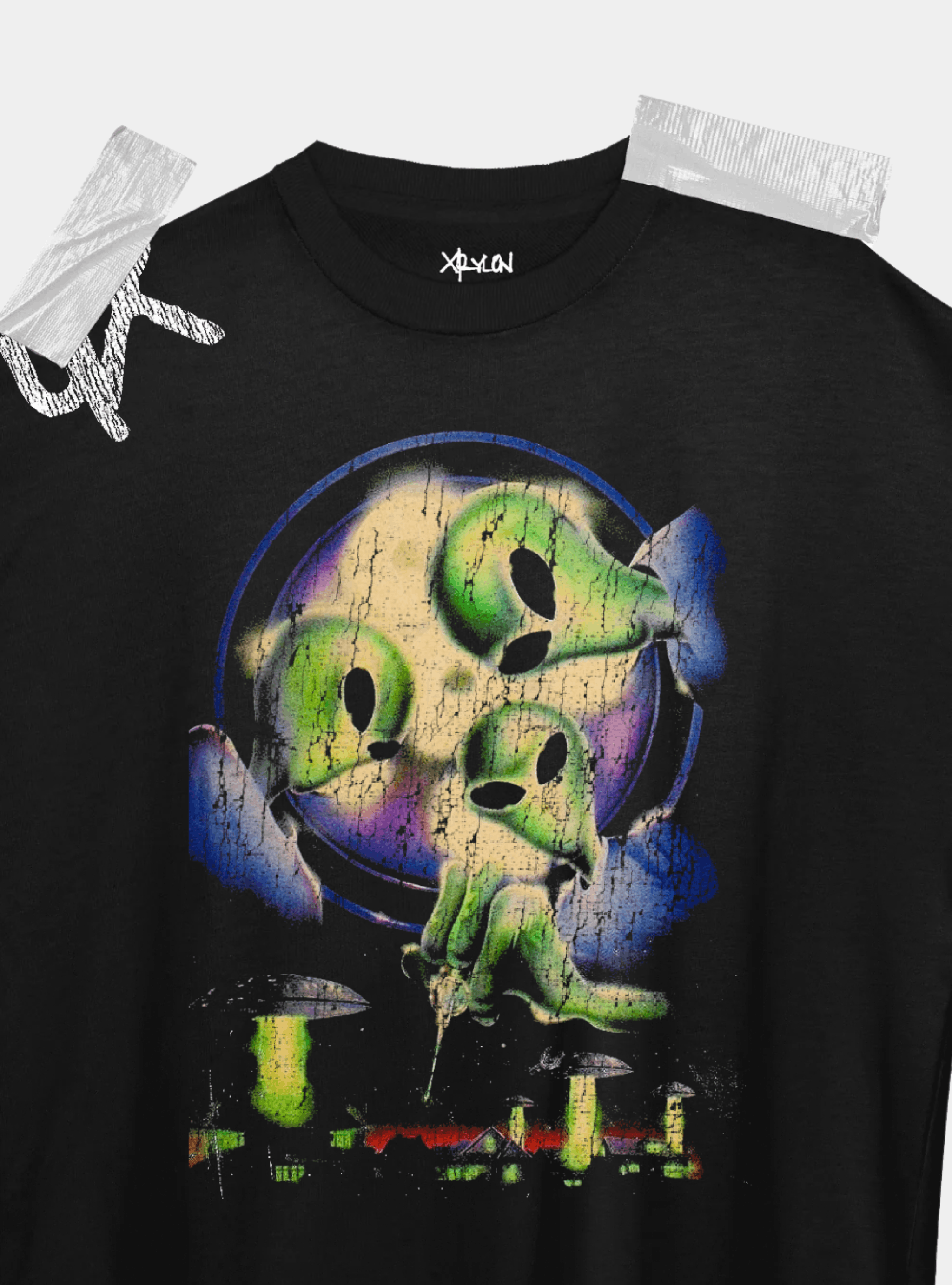 Designer × Vintage Xrylon- Alien Invasion - 9oz Premium Tee Size US L / EU 52-54 / 3 - 4 Thumbnail
