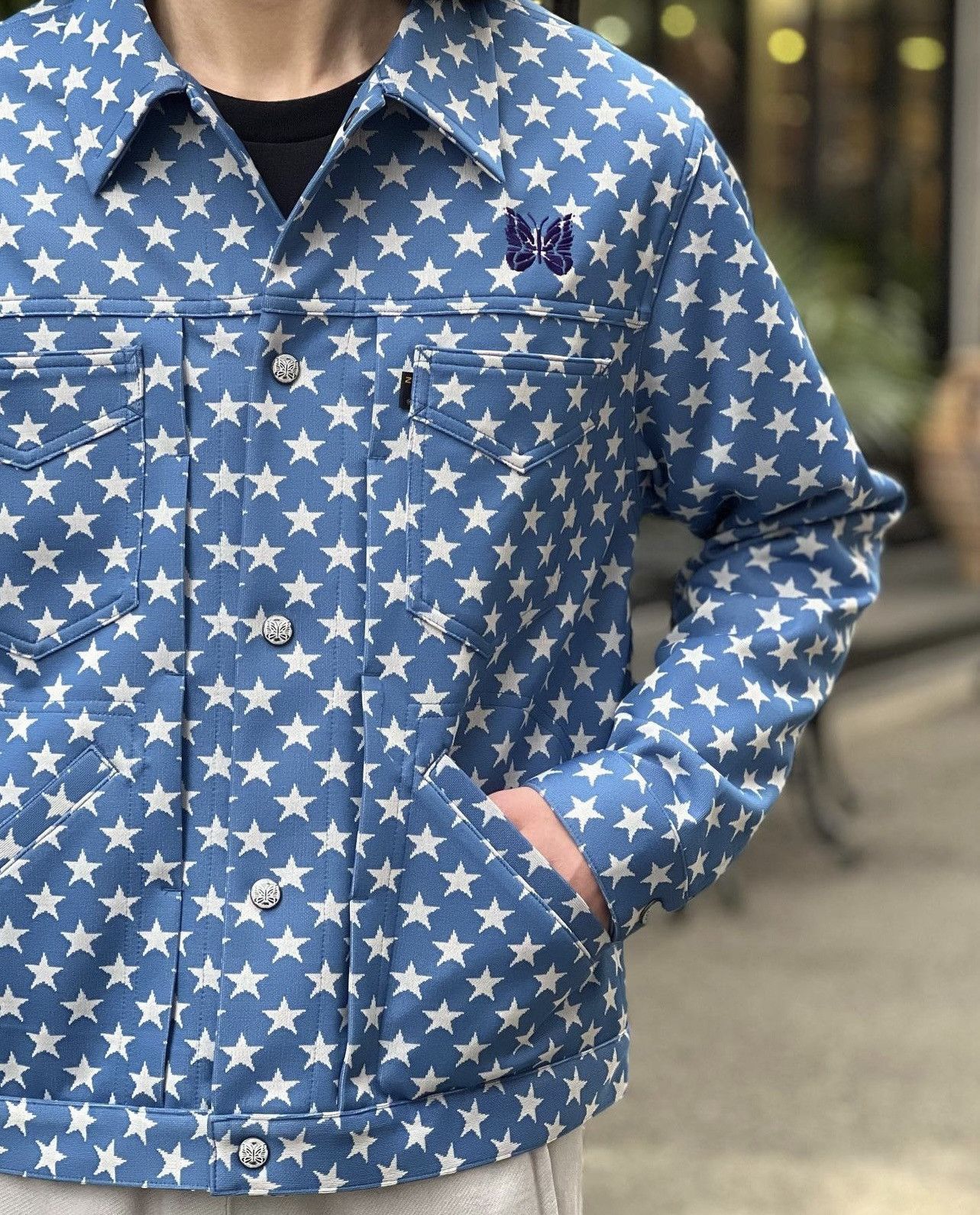 Needles !DS! SS23 Needles Butterfly Logo Penny Jean Star Jacket Size US L / EU 52-54 / 3 - 2 Thumbnail
