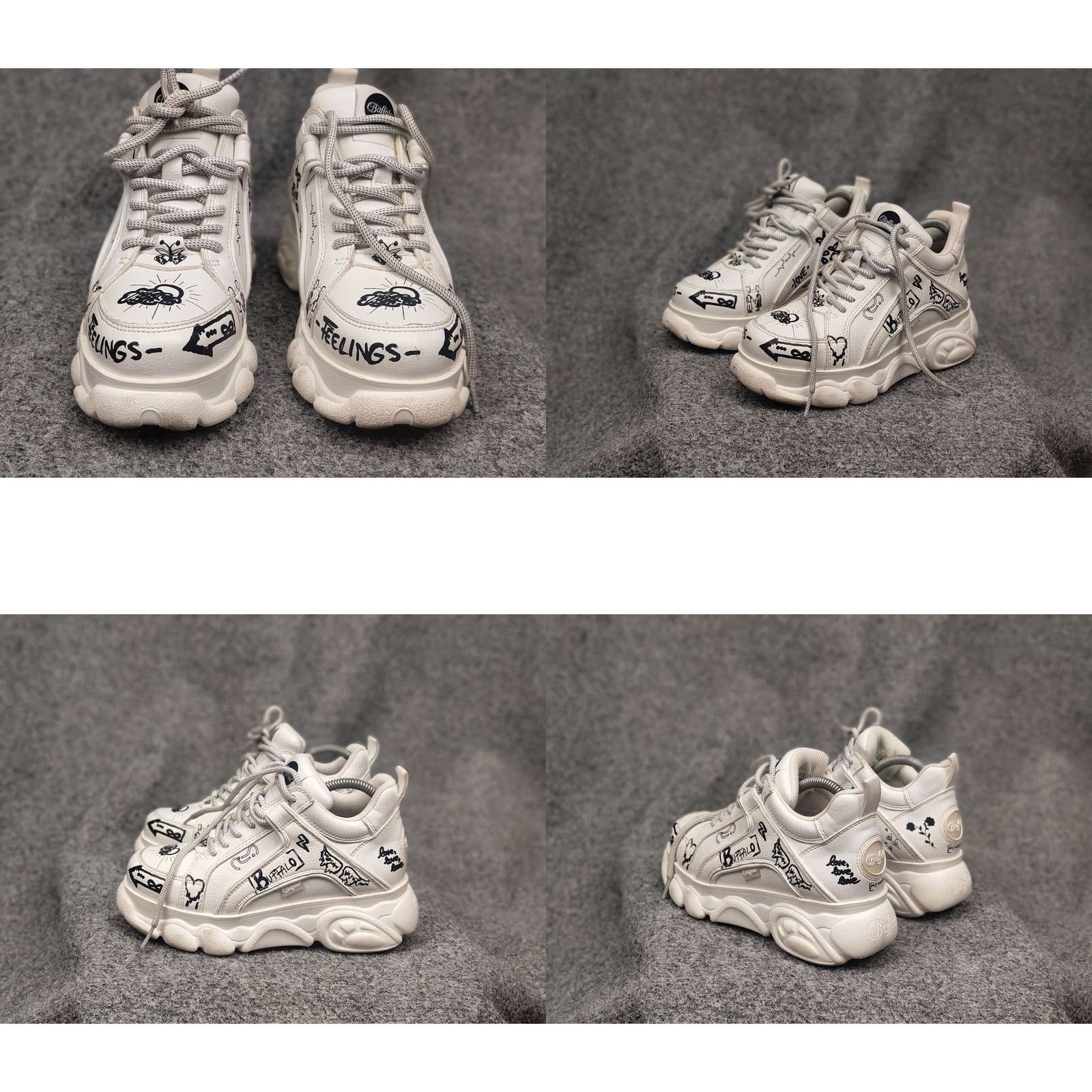 Buffalo London Buffalo Superge White Sneakers Women's 37 US 6.5 90s London Paint Logo Low Top Casual Activewear Running Size US 7 / IT 37 - 8 Thumbnail