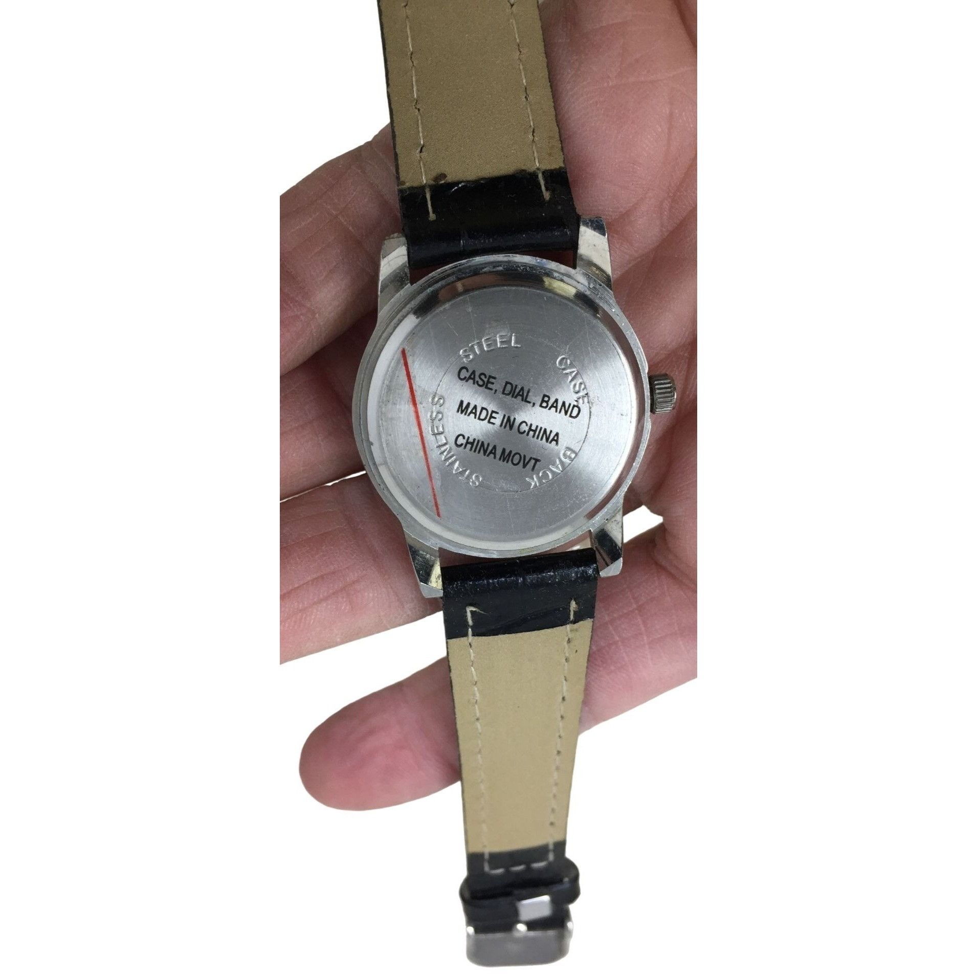 Other Quartz Stainless Steel Wrist Watch with Leather Band - Made Size ONE SIZE - 3 Thumbnail