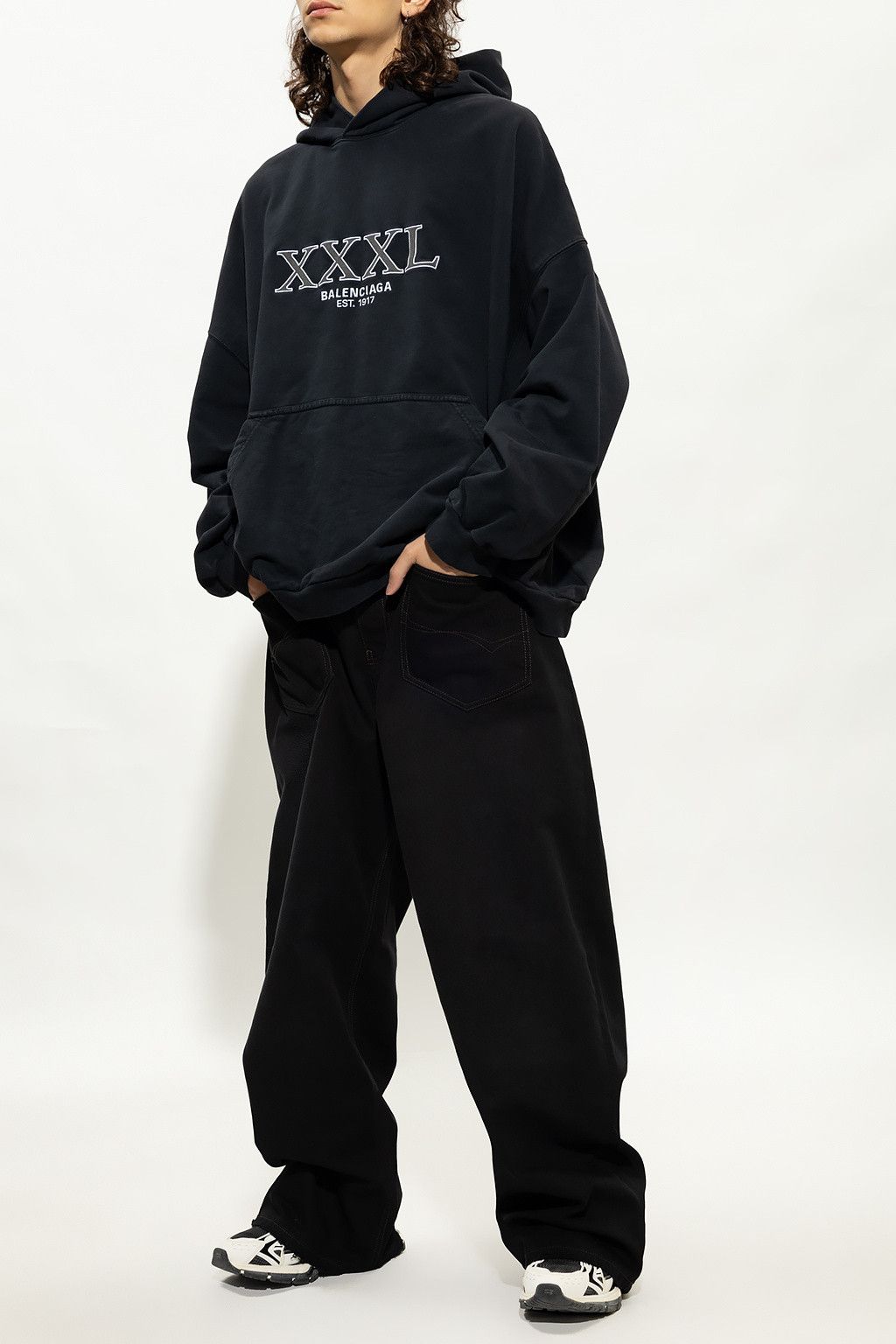 Balenciaga AW22 BLACK PATCHED POCKET BAGGY DENIM Size US 30 / EU 46 - 5 Thumbnail