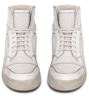 Saint Laurent Paris o1s1wg111024 SL24 Mid-Top Sneakers Used- Look Leather White Size US 7 / IT 37 - 3 Thumbnail