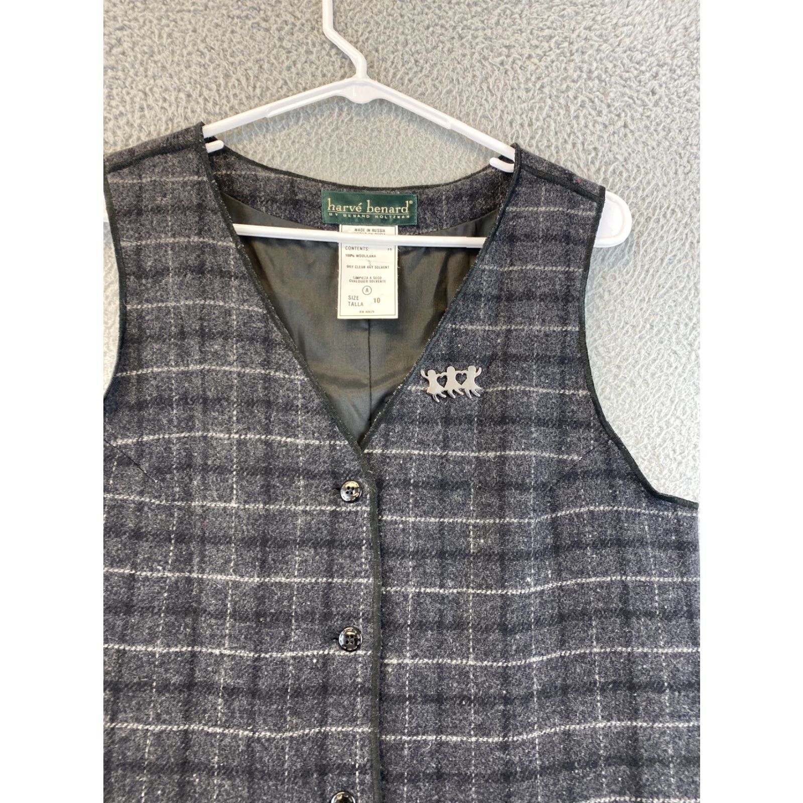Vintage VINTAGE Harve Benard Casual Sleeveless Dress Size 10 Gray Black Plaid Wool Long Womens Size L / US 10 / IT 46 - 4 Thumbnail