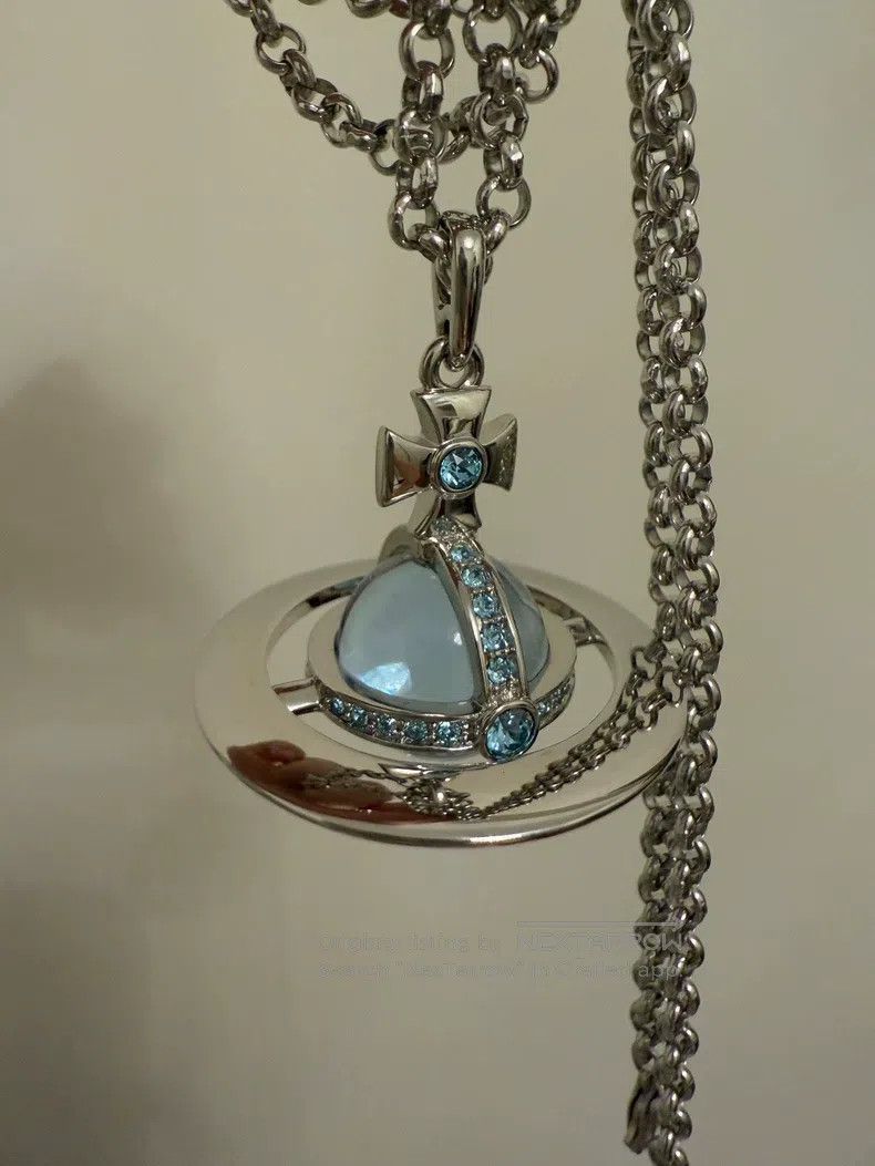 Vivienne Westwood Vivienne Westwood Glacial blue large orb Saturn necklace Size ONE SIZE - 2 Thumbnail
