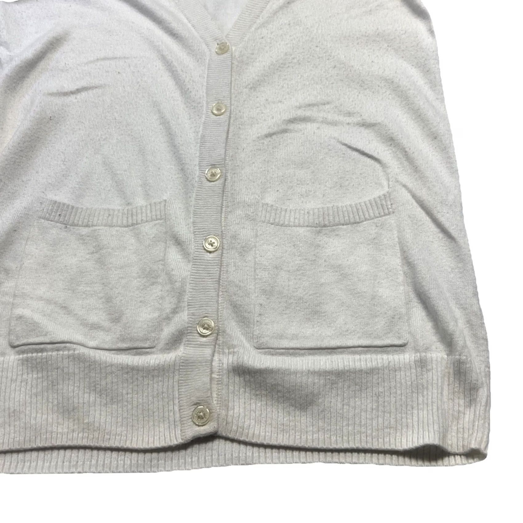 Abercrombie & Fitch Abercrombie & Fitch Cardigan Women’s V-Neck White Moose Logo M Sweater Preppy Long Sleeve Womens Size M / US 6-8 / IT 42-44 - 6 Thumbnail