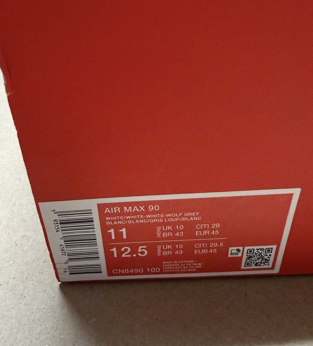 Nike Nike Air Max 90 Triple White Mens size 11 Running Shoes NEW! Size US 11 / EU 44 - 6 Thumbnail