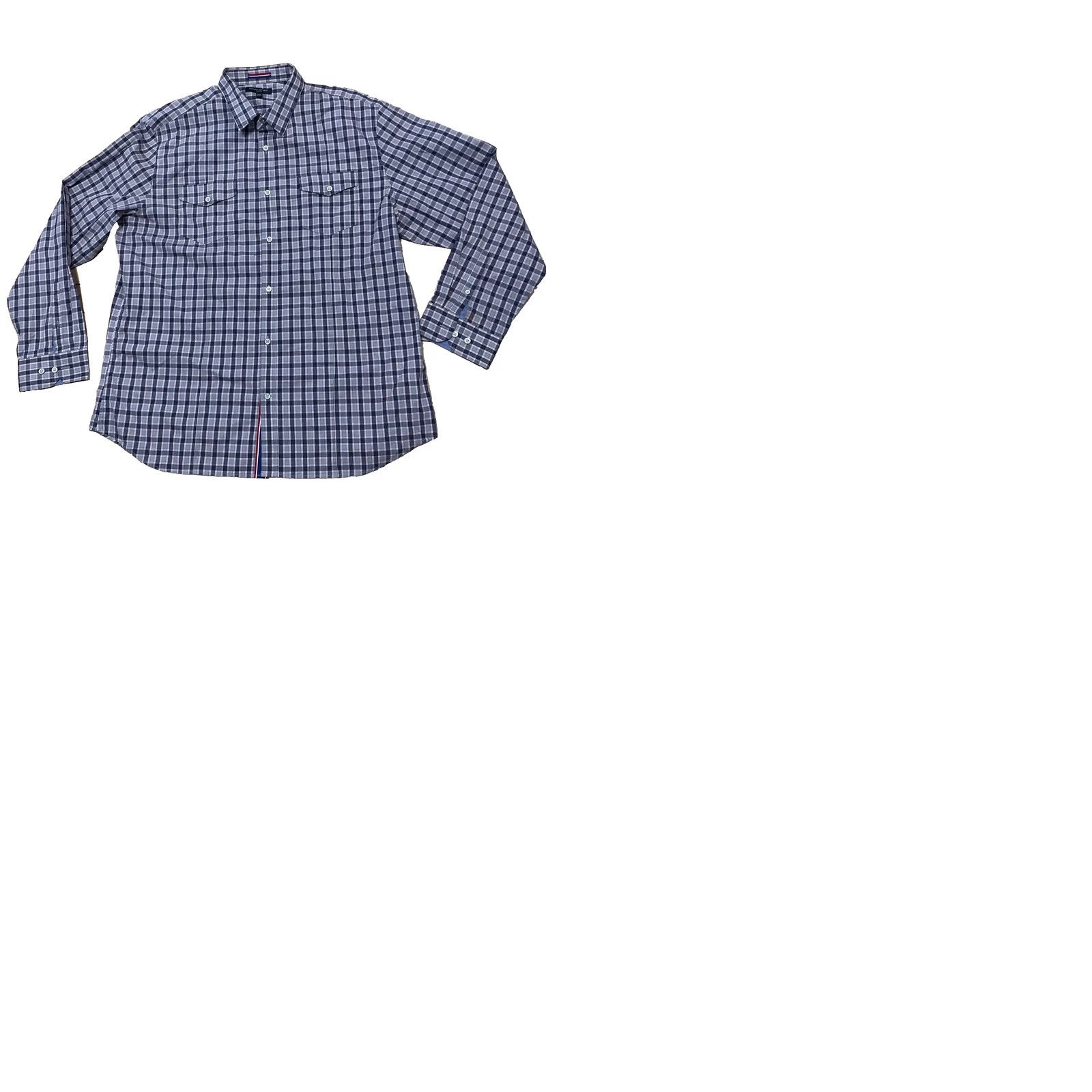 Banana Republic VINTAGE Banana Republic Button Shirt Men 2XL Slim Fit Plaid Shirt, Gray Red, Long Sleeve, Button-Up, Classic, 2014, Casual, Business, 2XL Mens Size US XXL / EU 58 / 5 - 12 Thumbnail