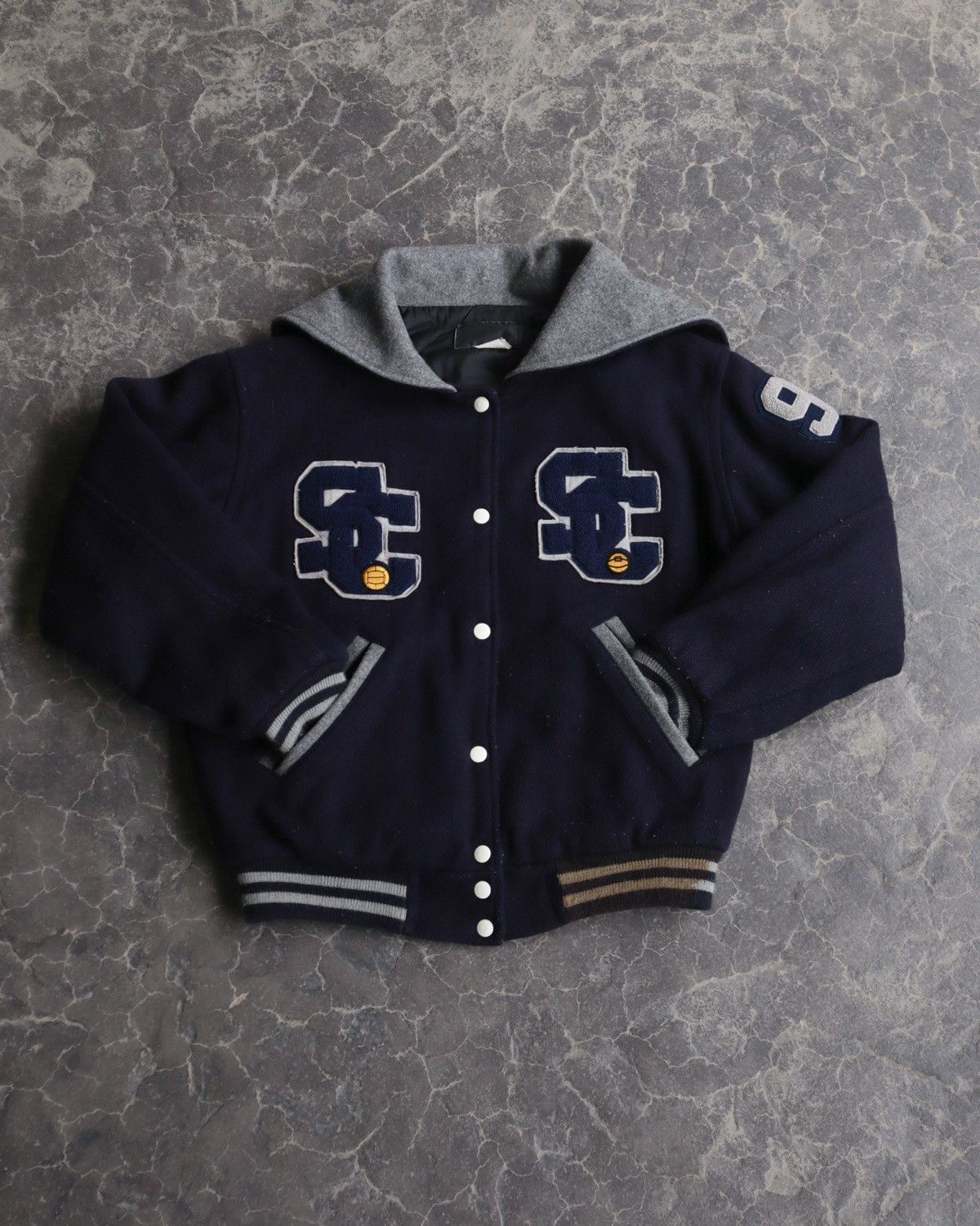 Vintage 80s Vintage 80s Varsity Hooded Cropped Jacket - M/L Size US M / EU 48-50 / 2 - 1 Thumbnail