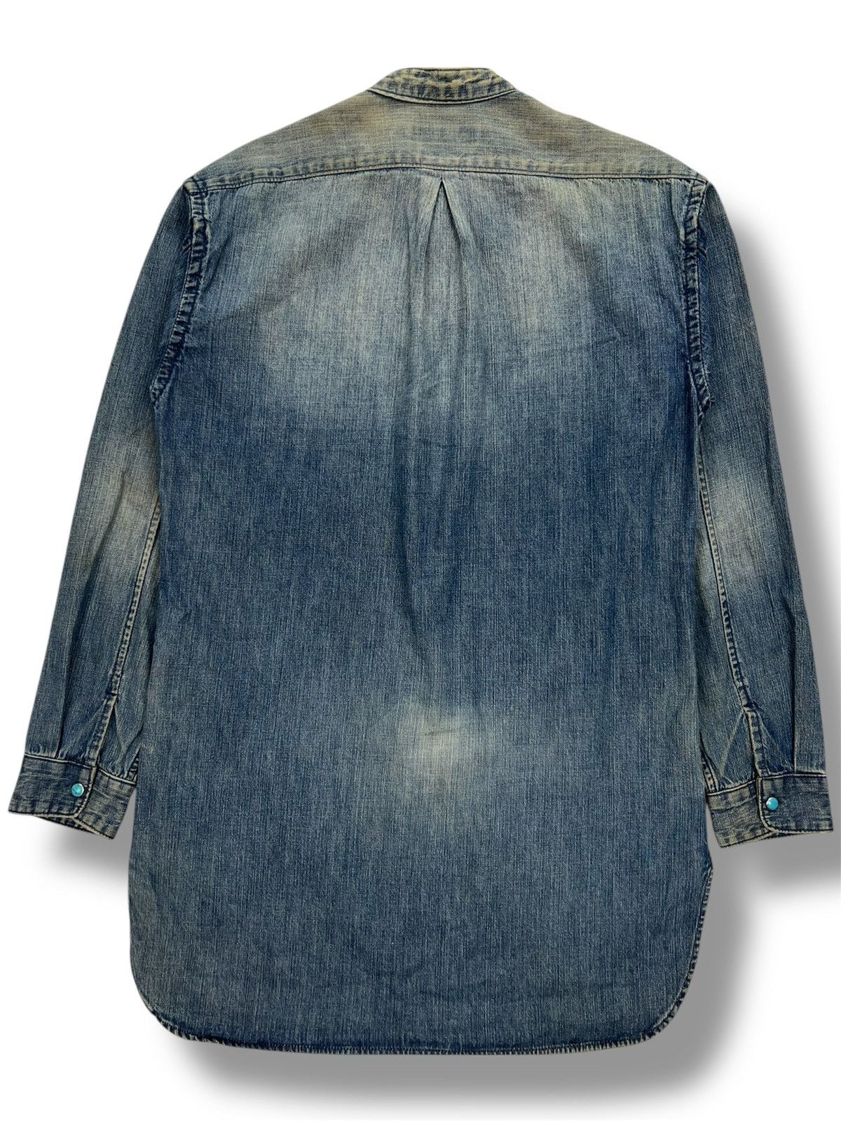 monkey time Monkey Time Dirty Distressed Denim Shirt Size US XS / EU 42 / 0 - 2 Thumbnail