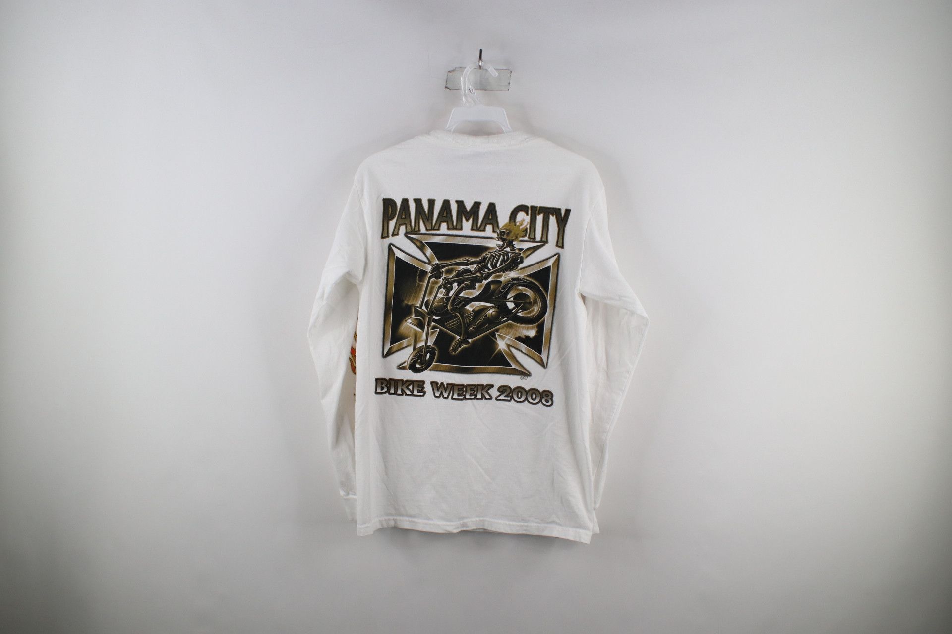 Vintage Vintage Y2K Week Skull Iron Cross Flames Long Sleeve T-Shirt Size US S / EU 44-46 / 1 - 10 Thumbnail