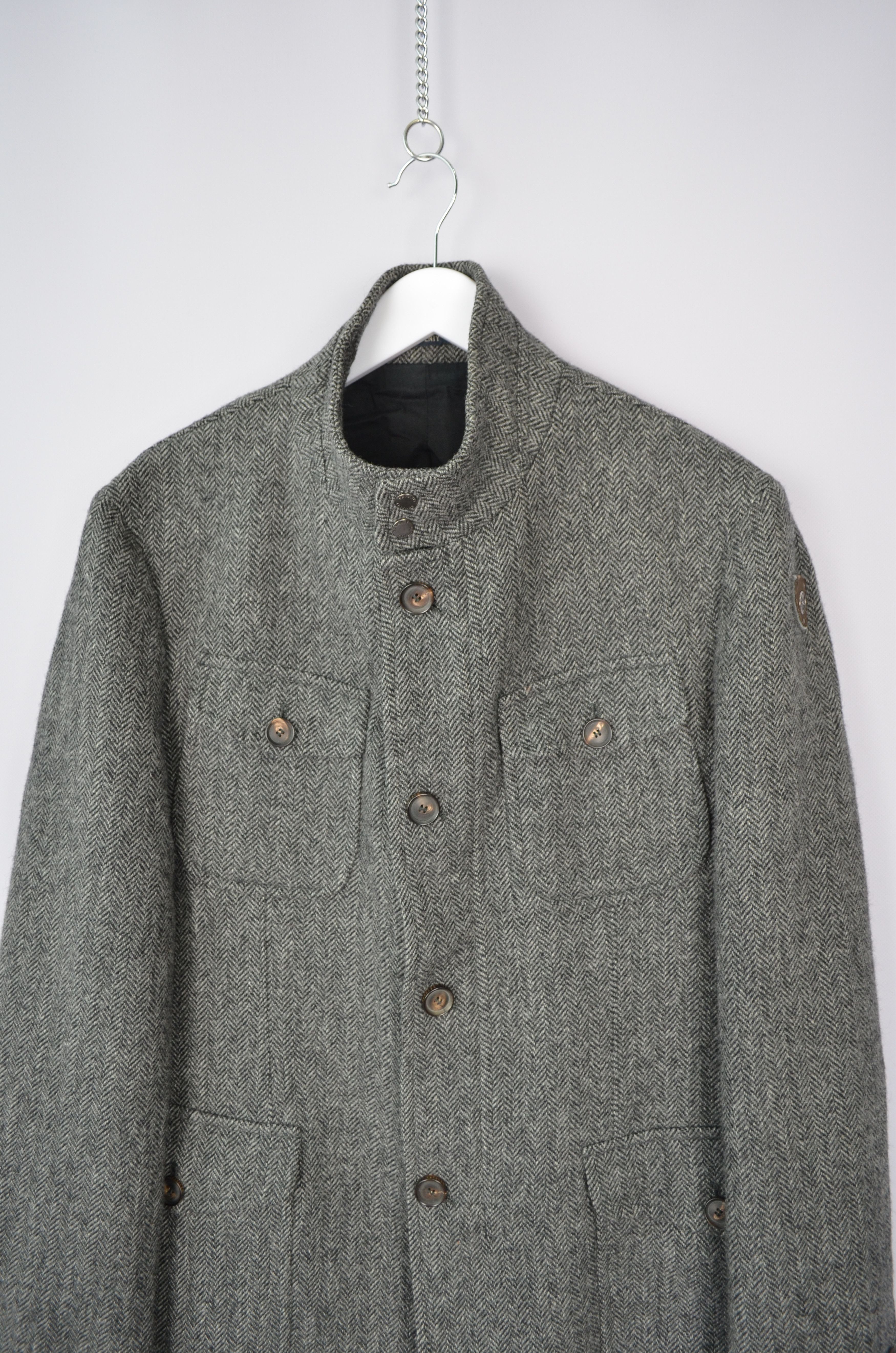 Designer Seventy Venezia Herringbone Yorkshire Tweed Wool Coat Jacket Size US M / EU 48-50 / 2 - 4 Thumbnail