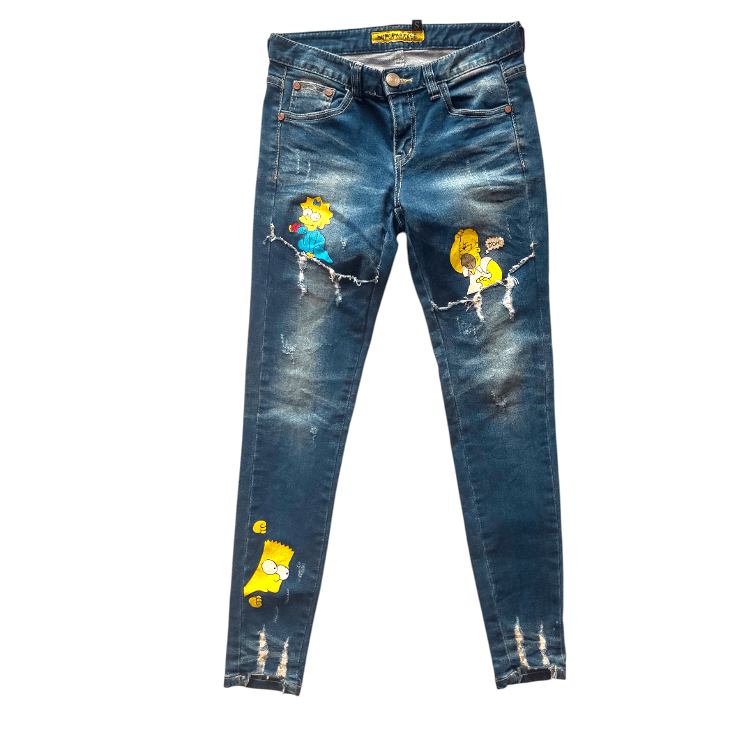 Other Vintage Ripped Jeans Supermarket The Simpsons Size 25" / US 0 / IT 36 - 1 Thumbnail