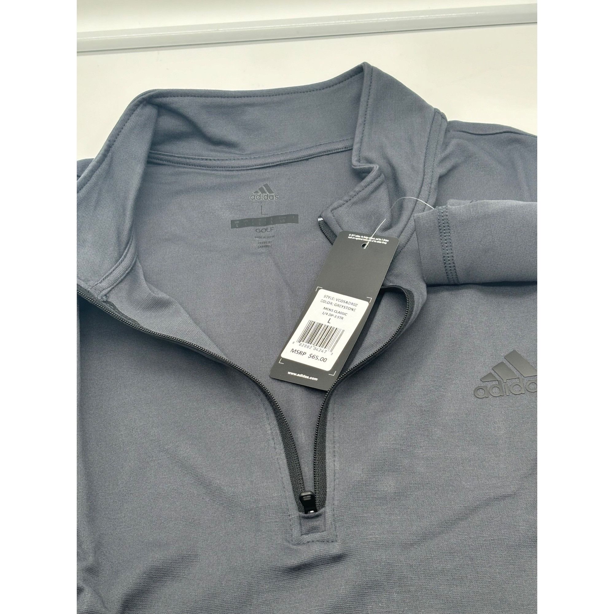Adidas Adidas Golf Men’s ¼ 3 stripe top, Graystone, L Size US L / EU 52-54 / 3 - 6 Thumbnail