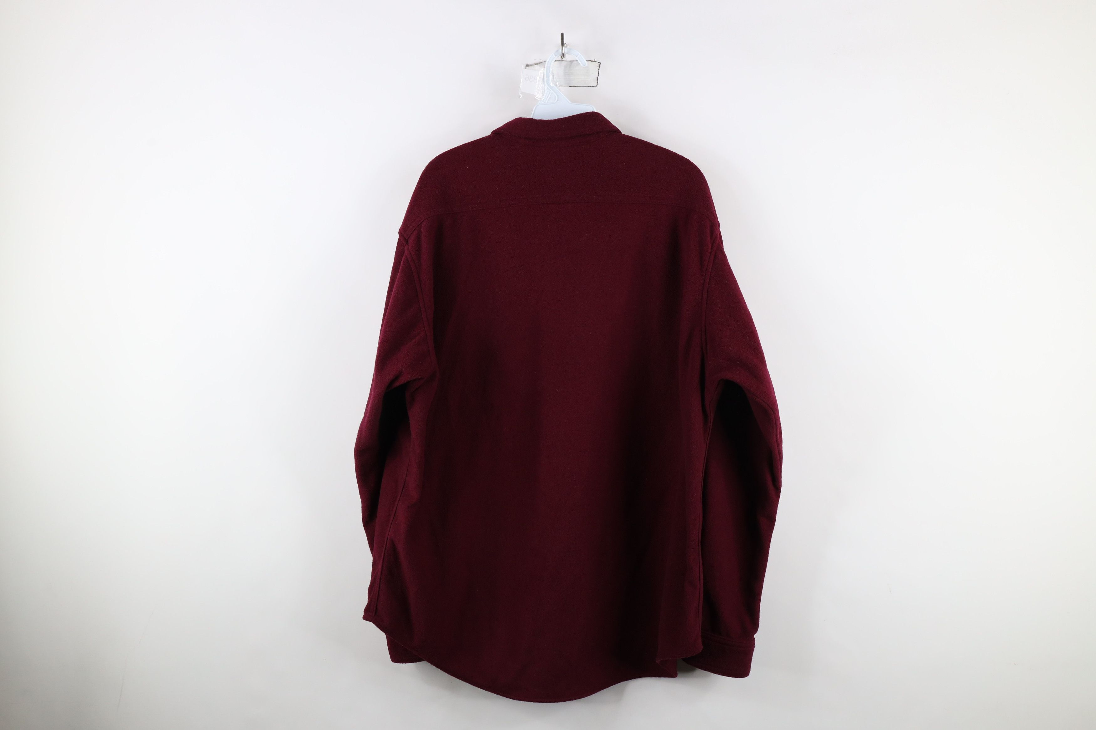 Cabelas × Vintage Vintage 90s Cabelas Button Shirt Burgundy Polyester USA Size US XL / EU 56 / 4 - 8 Thumbnail
