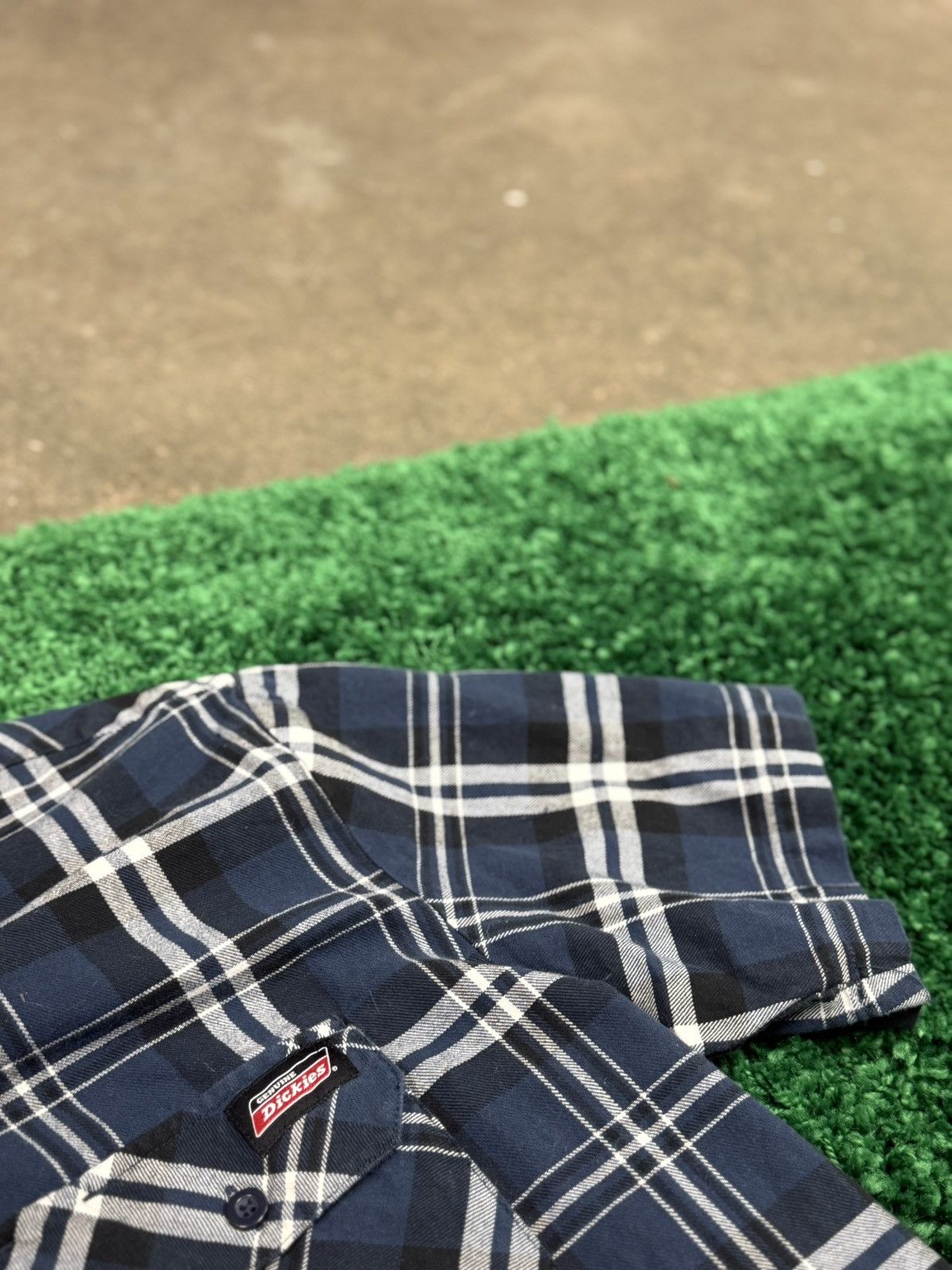 Dickies Dickies Blue Plaid Flannel Short Sleeve Camp Shirt Large Size US L / EU 52-54 / 3 - 3 Thumbnail