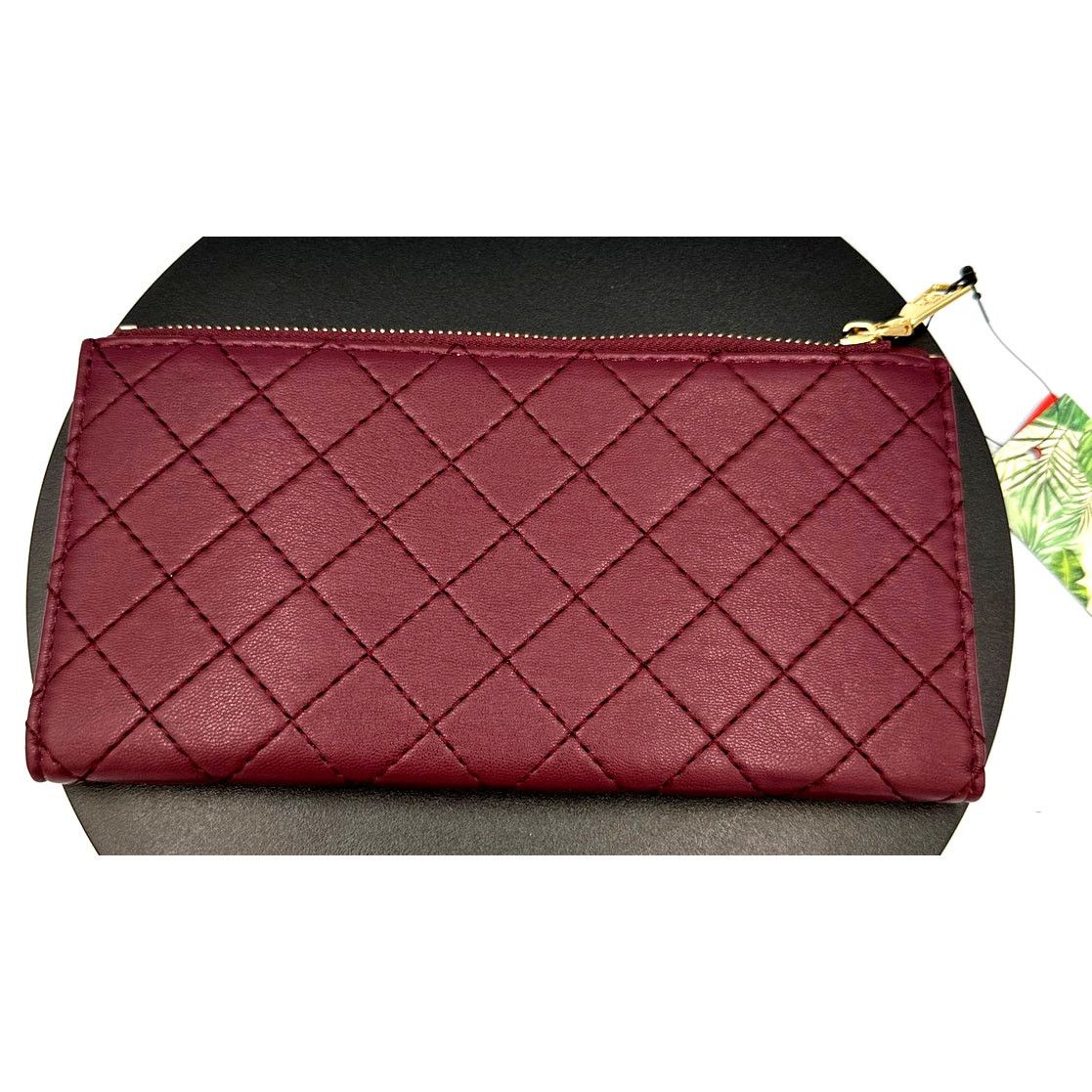 Badgley Mischka Badgley Mischka Quilted Long Wallet - Plum Size ONE SIZE - 6 Thumbnail