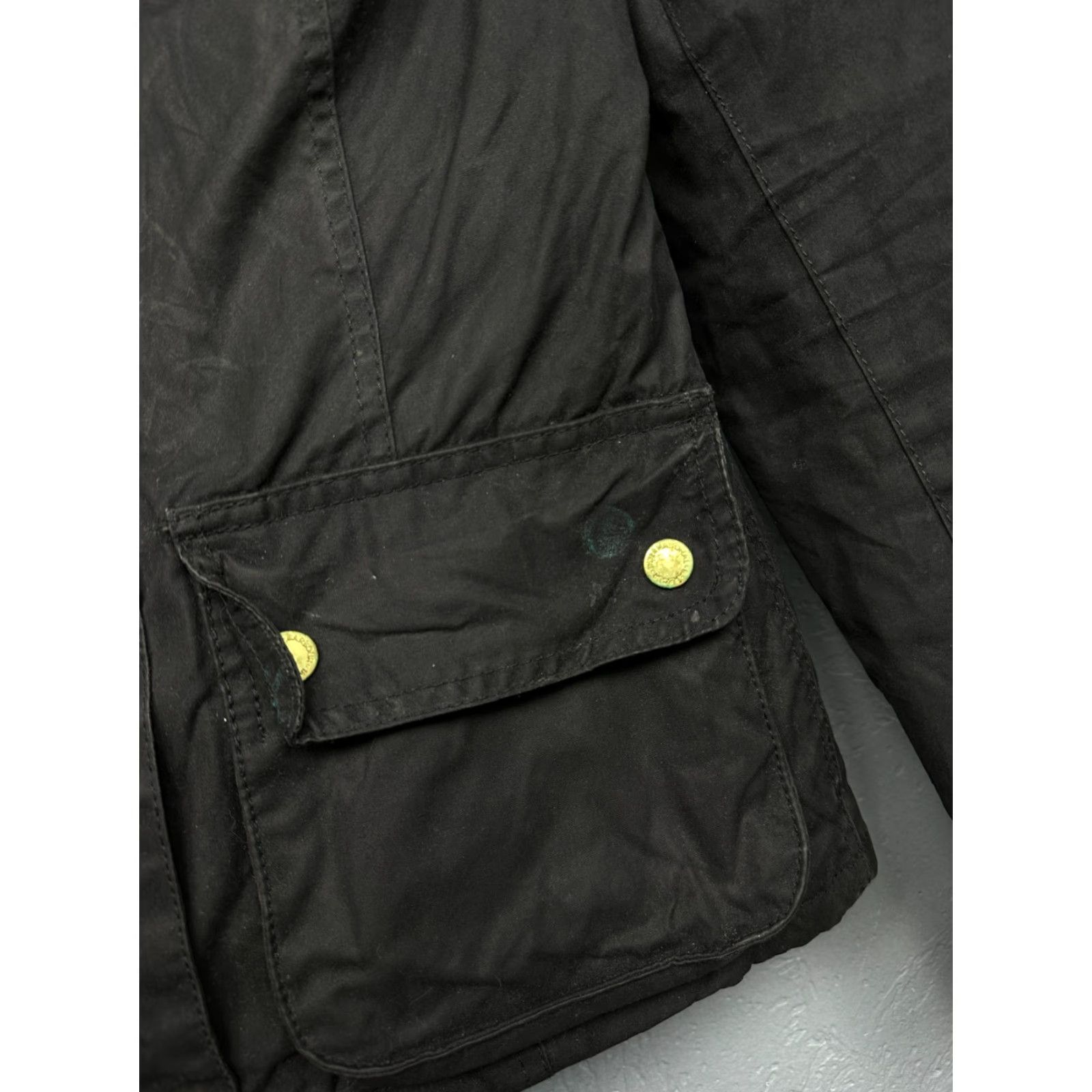 Barbour Barbour International Fins Wax Jacket Womens UK 8 Barbour Jacket Waxed Motorcycle Jacket Black Size UK 8 Women Size S / US 4 / IT 40 - 5 Thumbnail
