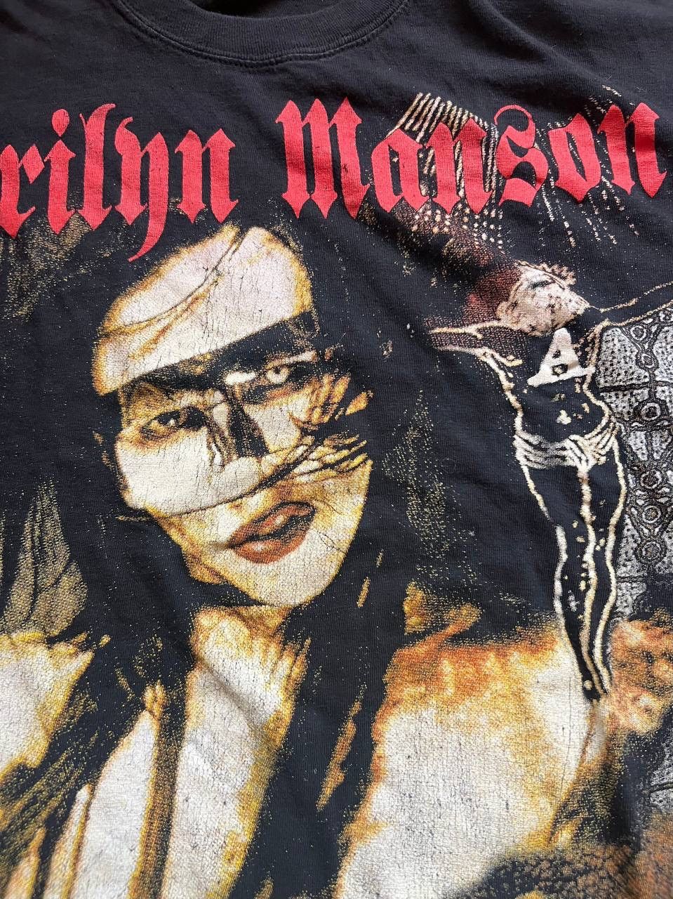 Band Tees × Marilyn Manson × Vintage Vintage Marilyn Manson T Shirt Band Tour Tee Size US L / EU 52-54 / 3 - 7 Thumbnail