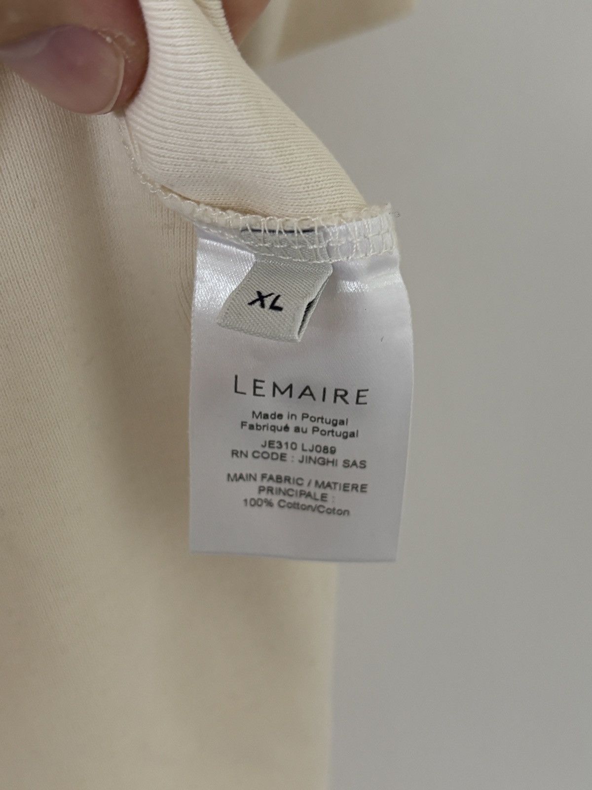 Lemaire Light rib jersey tee, Off white, XL Size US XL / EU 56 / 4 - 3 Thumbnail