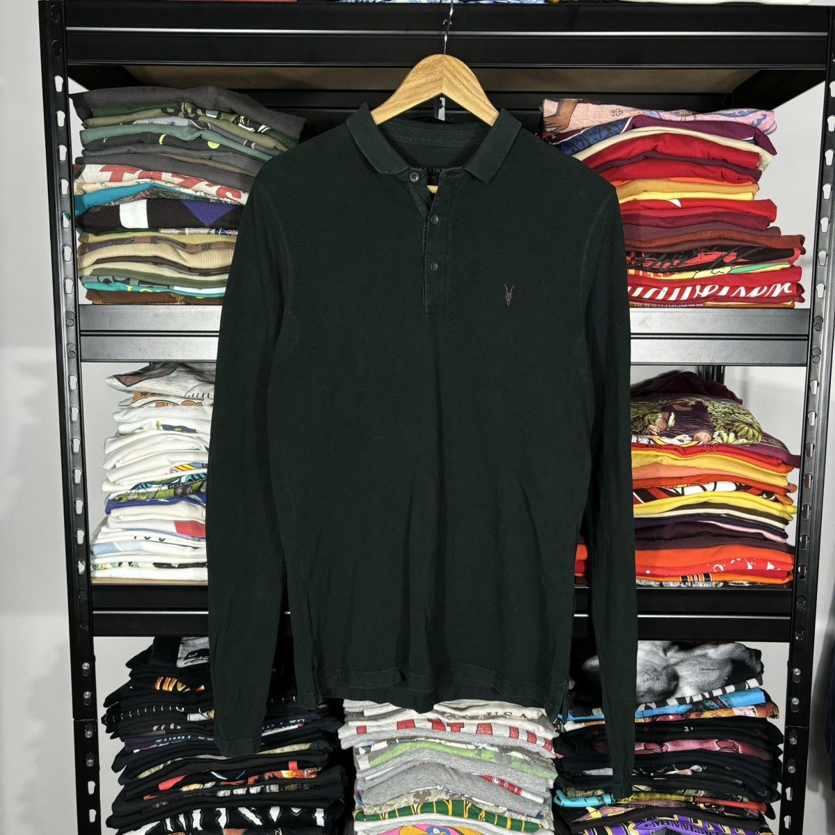 Allsaints × Japanese Brand Vintage Y2K ALLSAINTS Luxury Casual Style Polo Longsleeve Size US S / EU 44-46 / 1 - 1 Thumbnail