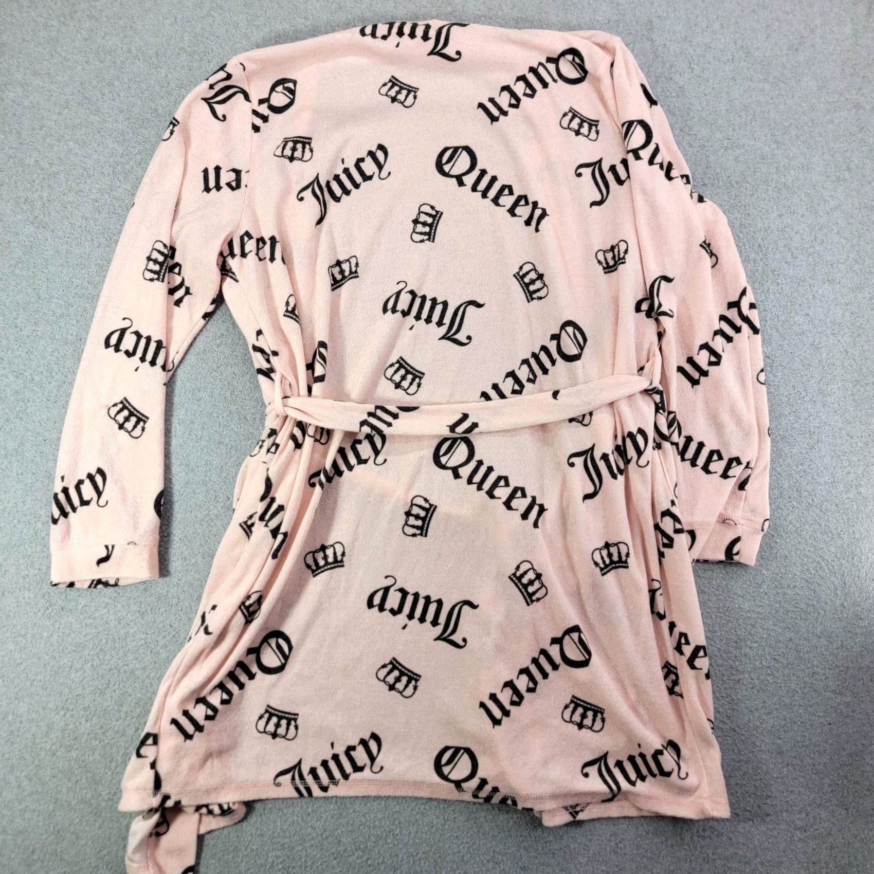 Juicy Couture Juicy Couture Robe Womens L/XL Pink Kimono Juicy Queen Graphic Sleepwear Lounge Size ONE SIZE - 5 Thumbnail