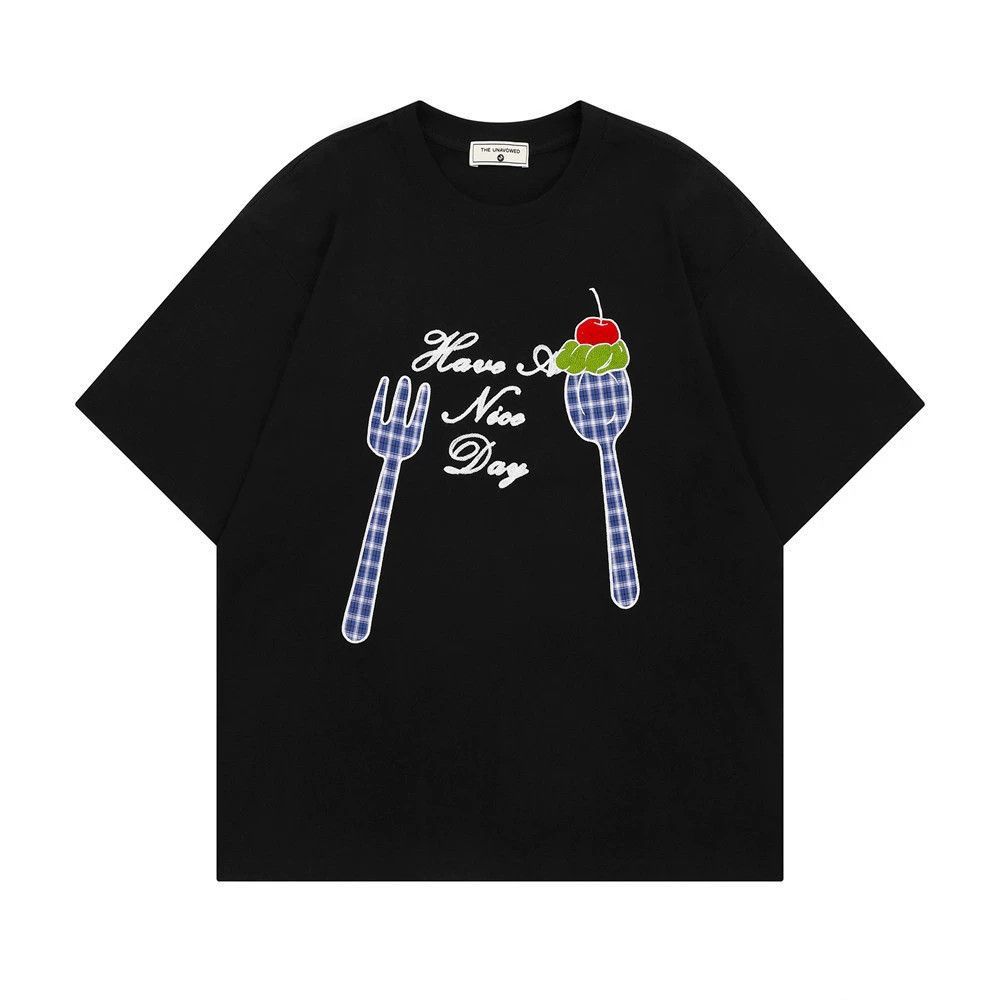 Japanese Brand × Vintage Cotton casual round neck cartoon patch embroidered T-shirt Size US M / EU 48-50 / 2 - 1 Thumbnail