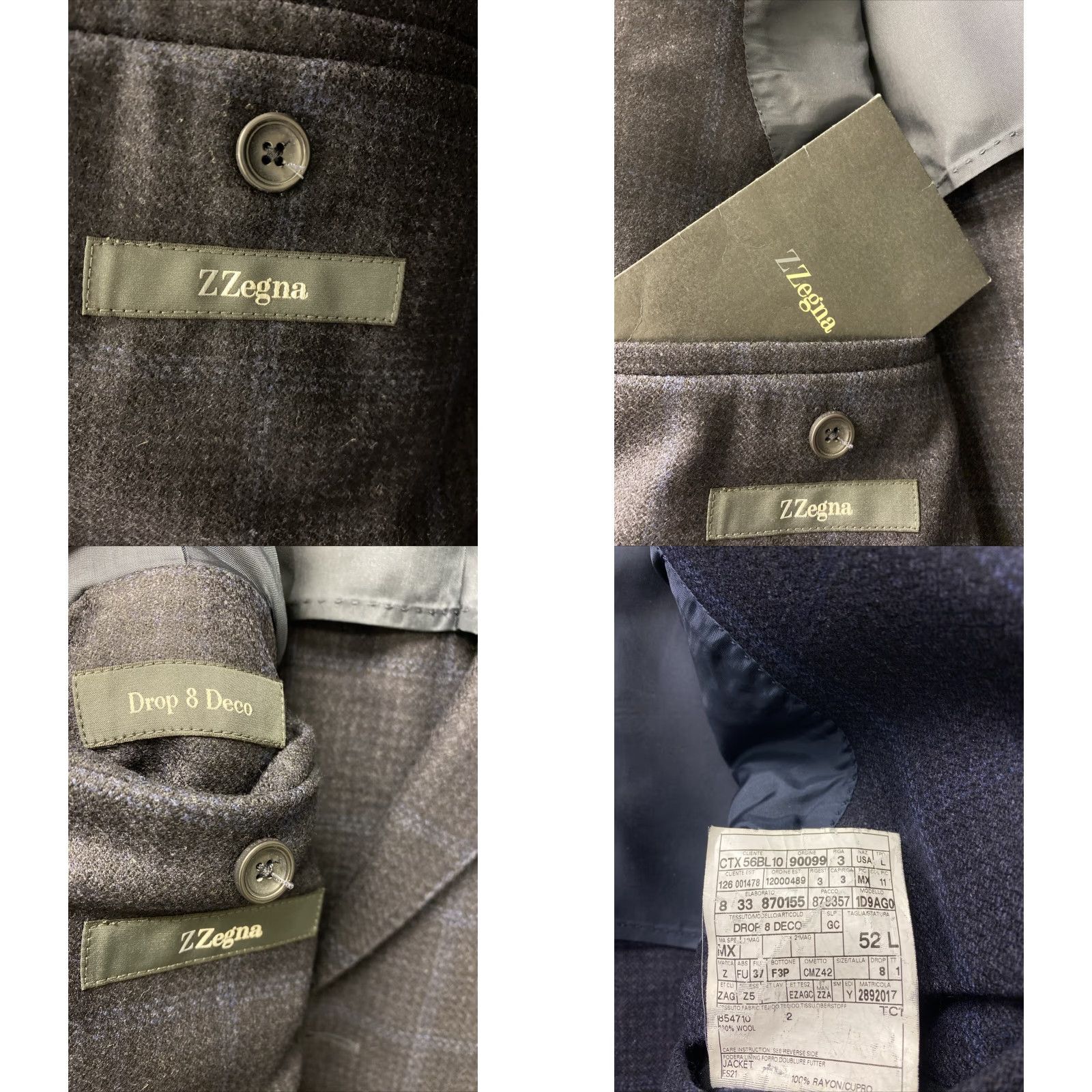 Ermenegildo Zegna Z Zegna Blazer Wool Dark Plum Double Vent Notch Lapel Men 41 Chest 52 L Size Big & Tall Regular Size 52R - 8 Thumbnail