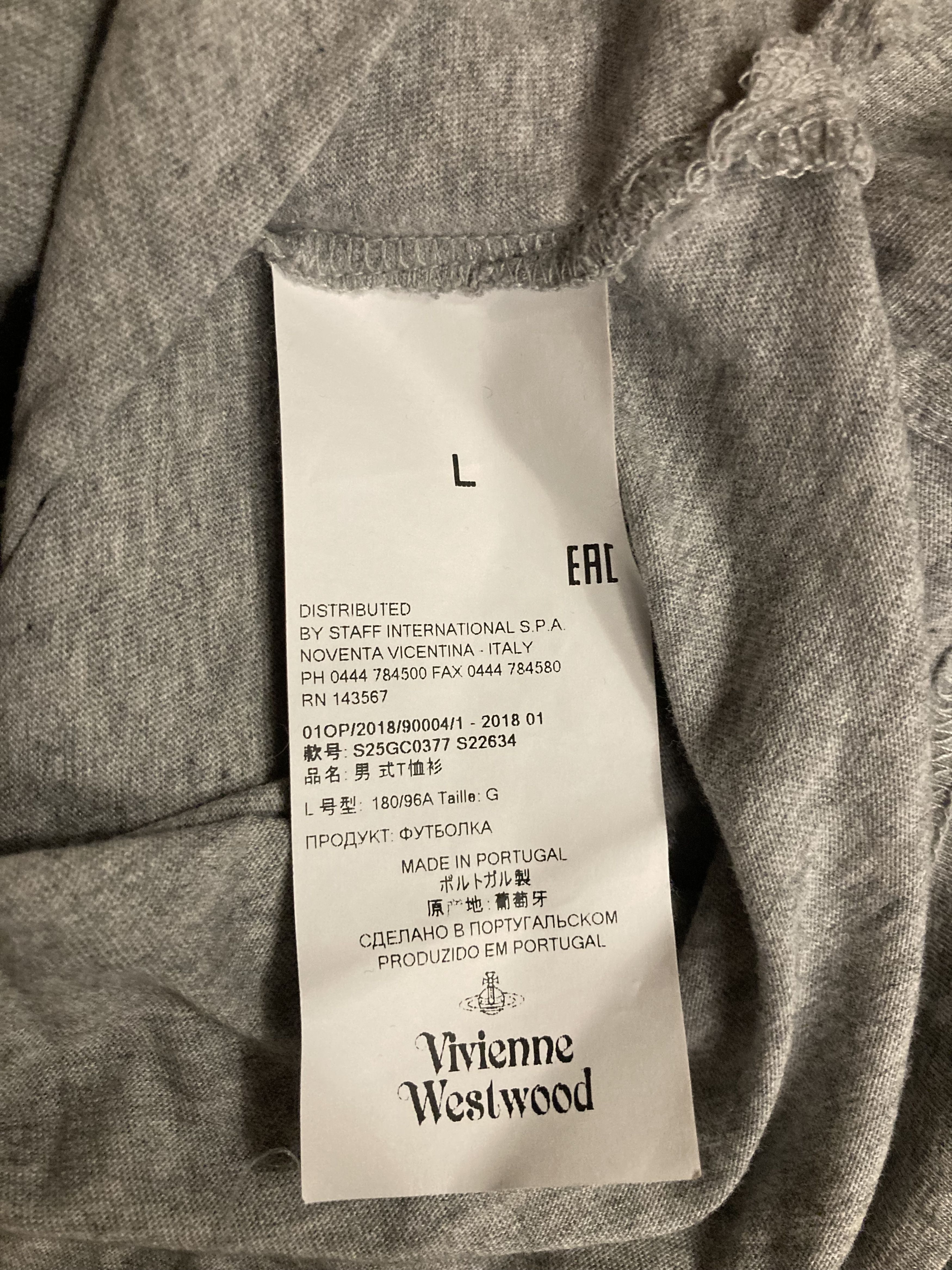 Vivienne Westwood Vivienne Westwood Embroidered orb logo Grey T-Shirt Size US L / EU 52-54 / 3 - 6 Thumbnail