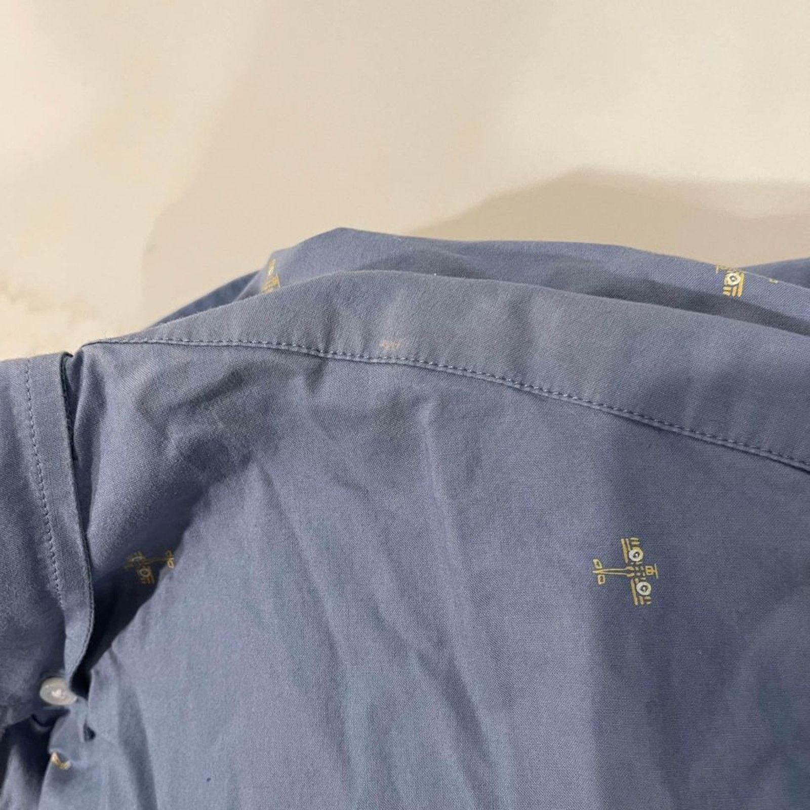 J.Crew J. Crew Blue Airplane Print Button Front Oxford Shirt Men XL Size US XL / EU 56 / 4 - 6 Thumbnail