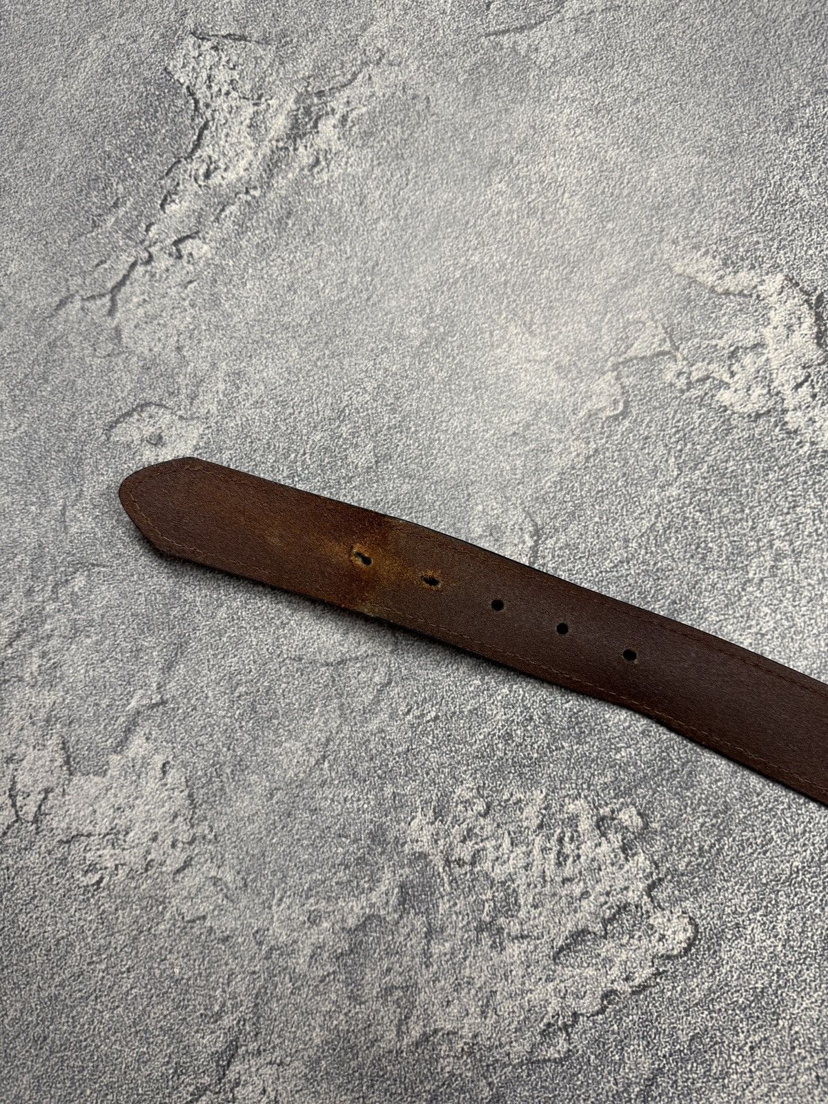 Carhartt Vintage Y2k Carhartt Leather Belt Brown Size 38 - 8 Thumbnail