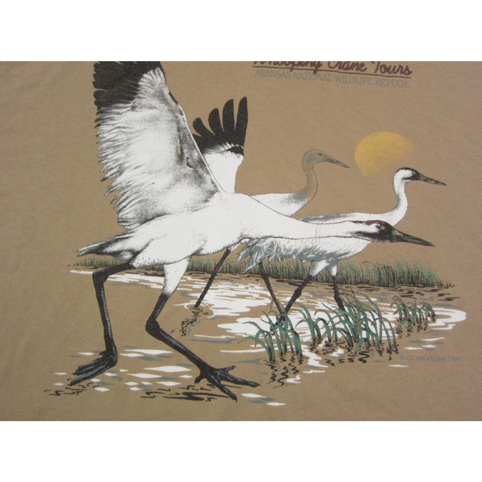Vintage Vintage Crane Shirt Mens 2XL Brown Aransas National Wildlife Refuge Whooping T-Shirt Short Sleeve Crew Neck Jersey 80s 90s Beer Classic School Men Size US XXL / EU 58 / 5 - 6 Thumbnail