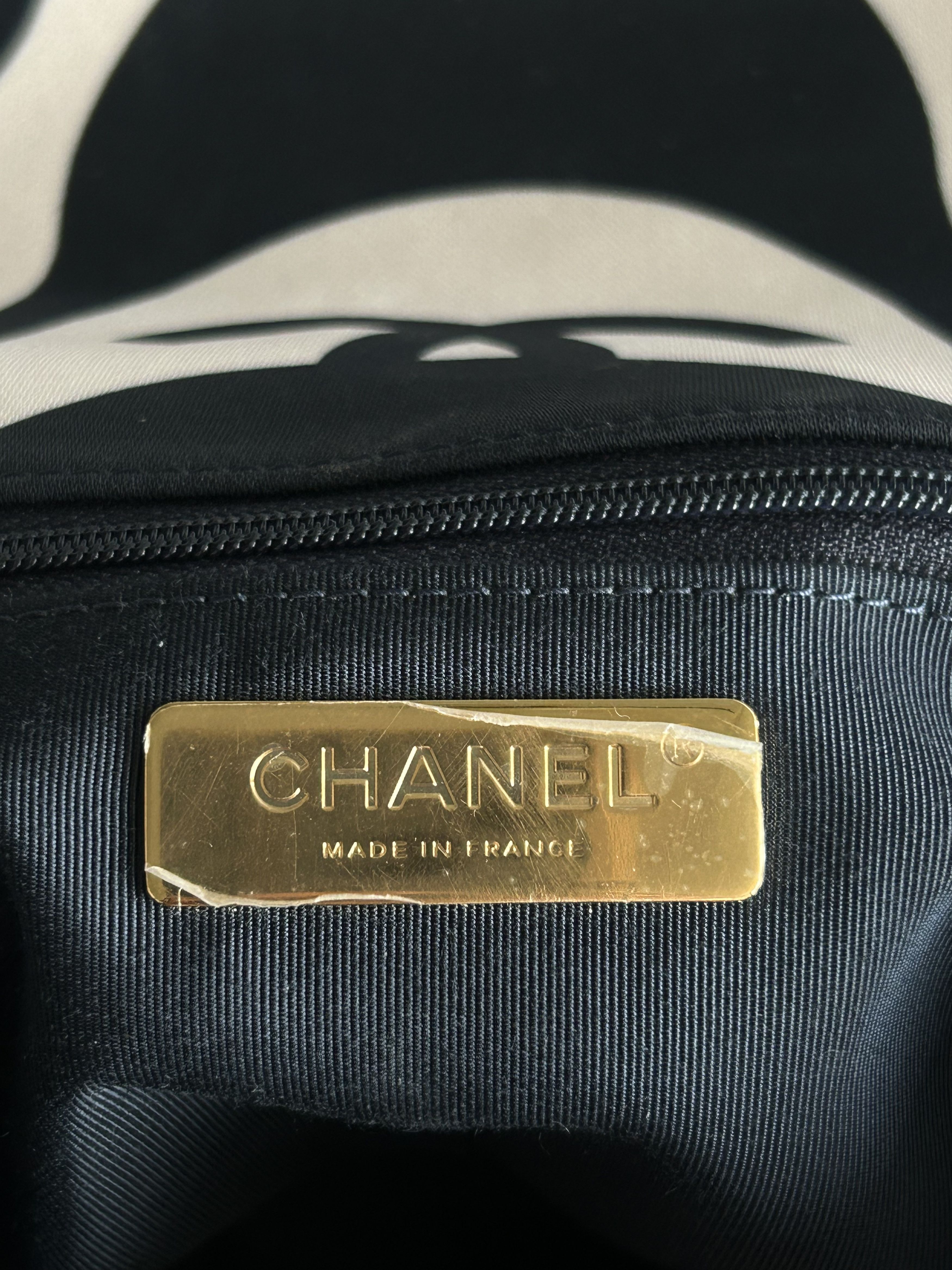 Chanel Chanel Black & White CC Fabric Medium 19 Flap Bag Size ONE SIZE - 6 Thumbnail