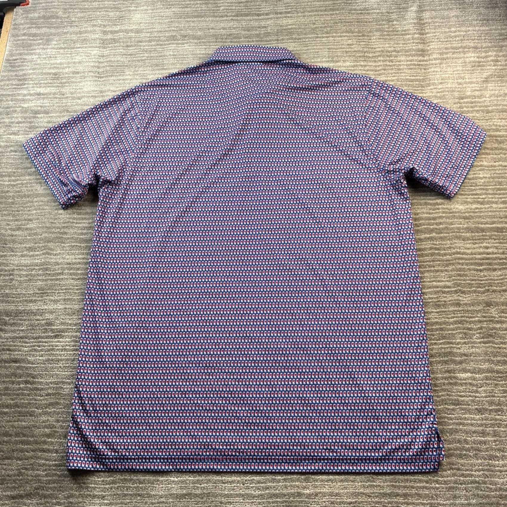 Vintage Donald Ross Shirt Mens L Blue Polo All Over Print Drinks Performance Golf Size US L / EU 52-54 / 3 - 3 Thumbnail