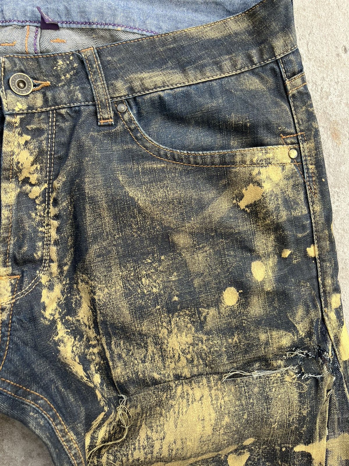 Japanese Brand Dirty Painted Distressed Thrashed Faded Baggy Jeans Y2K Pant Size US 34 / EU 50 - 7 Thumbnail