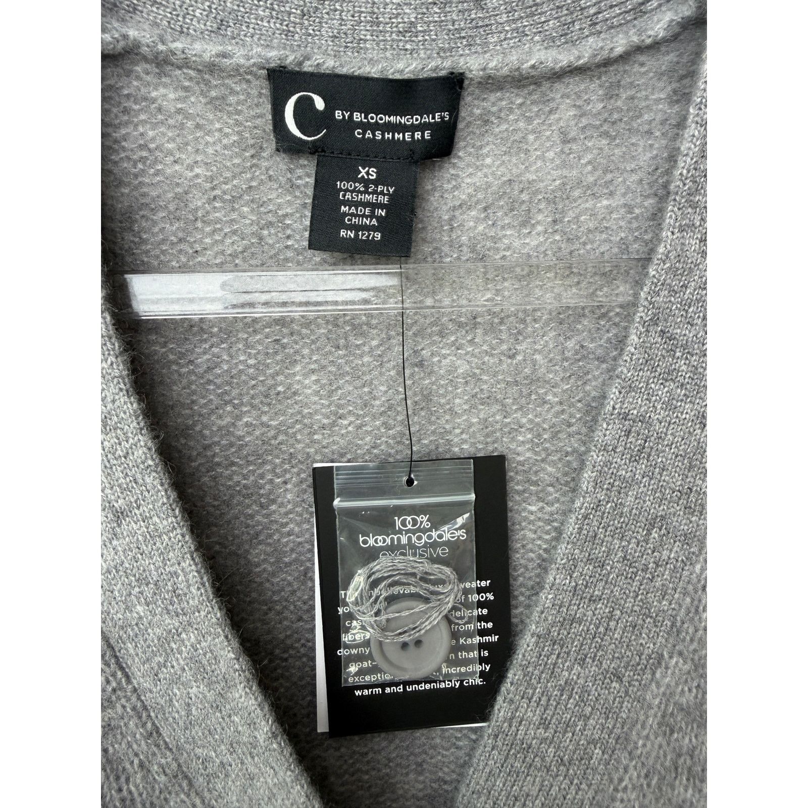 Bloomingdale's NWT C by Bloomingdales Gray Cashmere Cardigan Women XS Size XS / US 0-2 / IT 36-38 - 9 Thumbnail