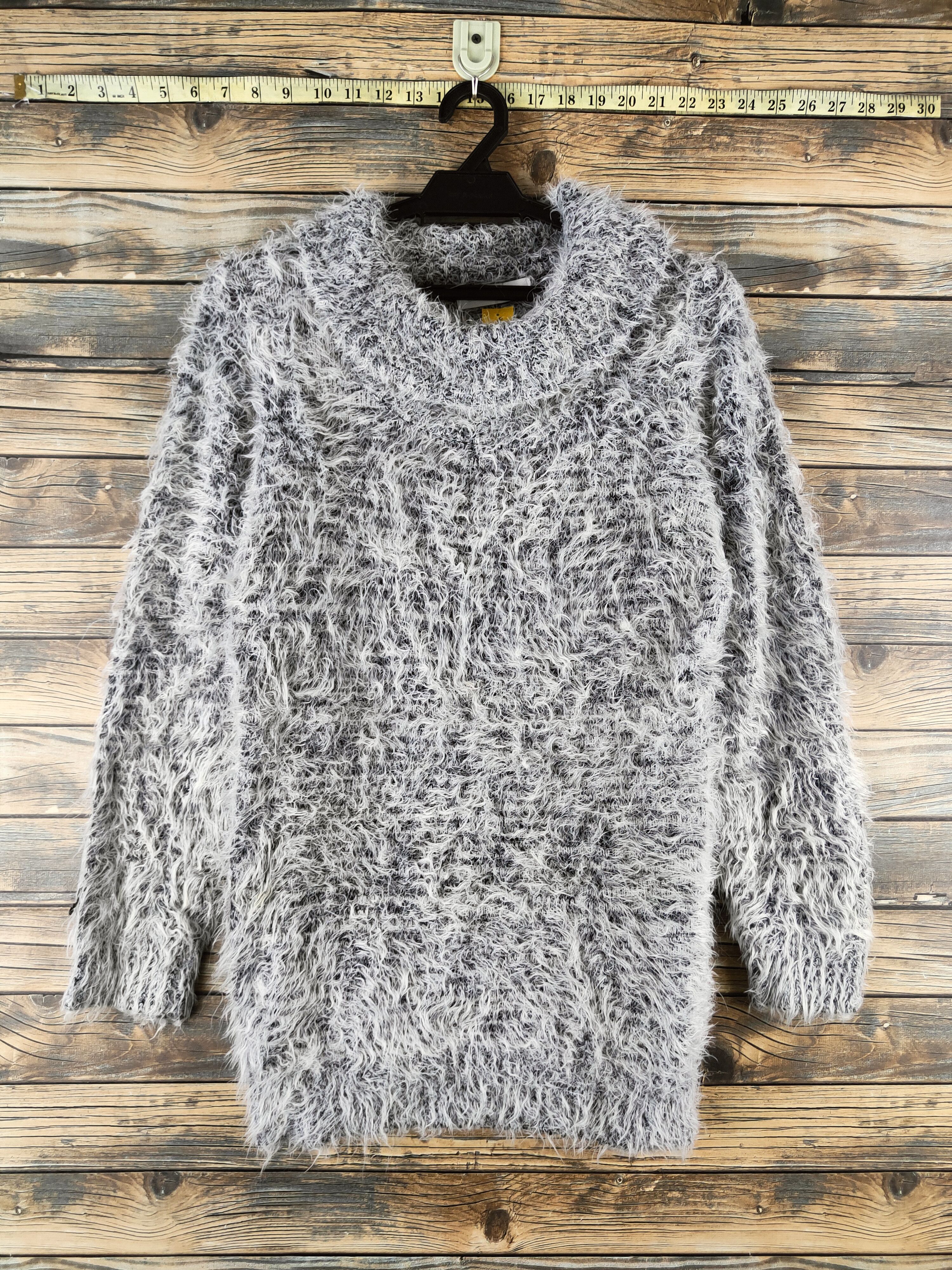 Japanese Brand DL Cecil McBee Black White Fur Mohair Knitwear #46-970 Size M / US 6-8 / IT 42-44 - 1 Thumbnail