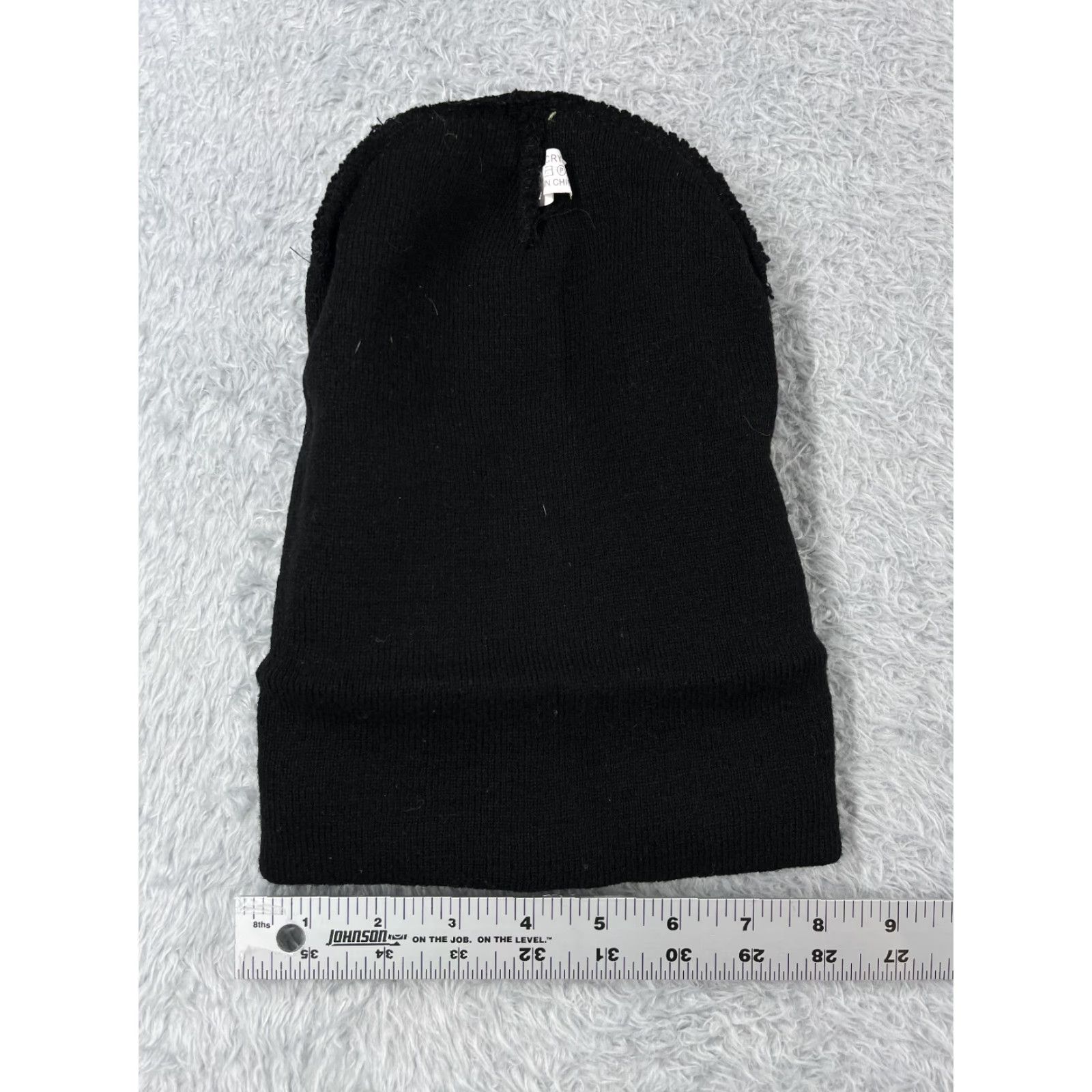 Vintage Beanie Toque Adult One Size Black 100% Acrylic Knit Hat Ski Skate Style Men Size ONE SIZE - 5 Thumbnail