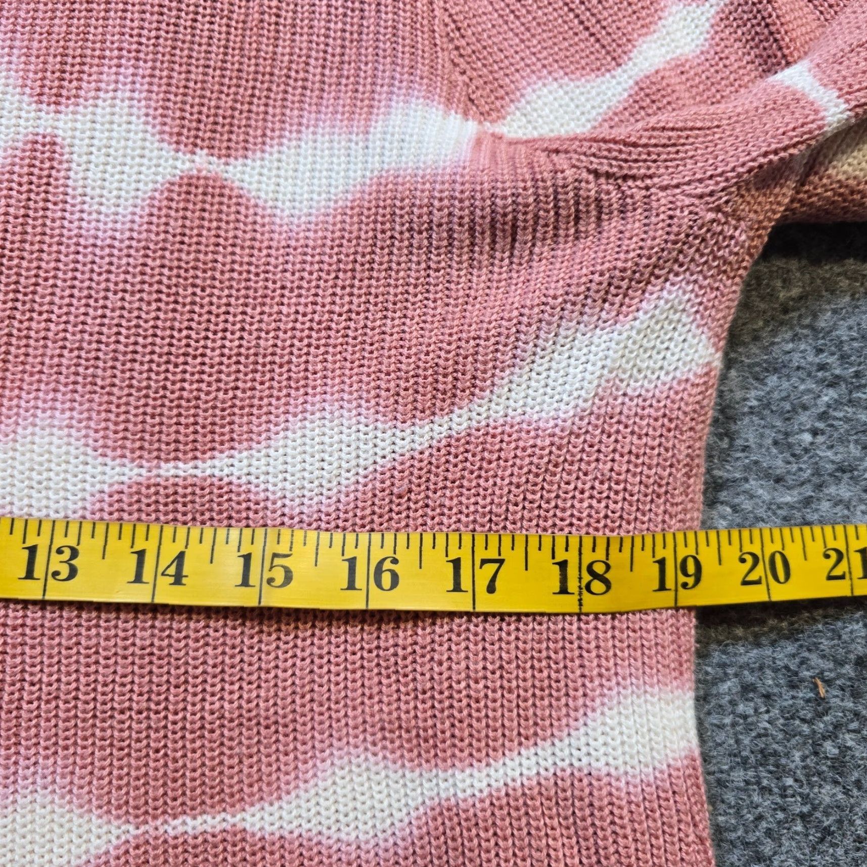 Vintage Knox Rose Sweater Women Size Large Pink Stripe Knit Open Back Boho Casual Career Size L / US 10 / IT 46 - 5 Thumbnail