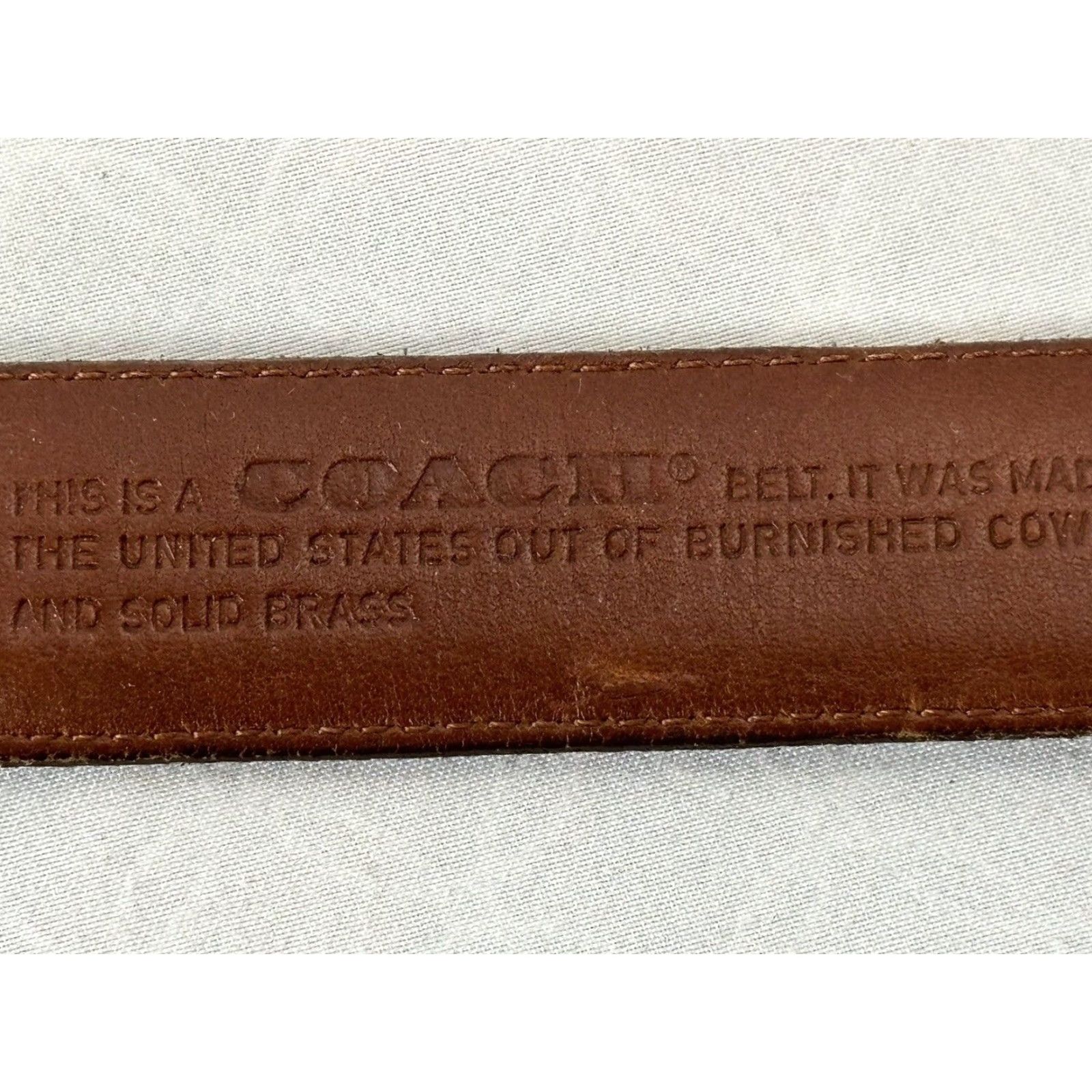 Coach VINTAGE Coach Belt Burgundy Leather 5800 44 Mens Regular Size Brass Buckle Wearable Vintage Accessories Mens Belt 1980s 1990s Size 44 - 4 Thumbnail