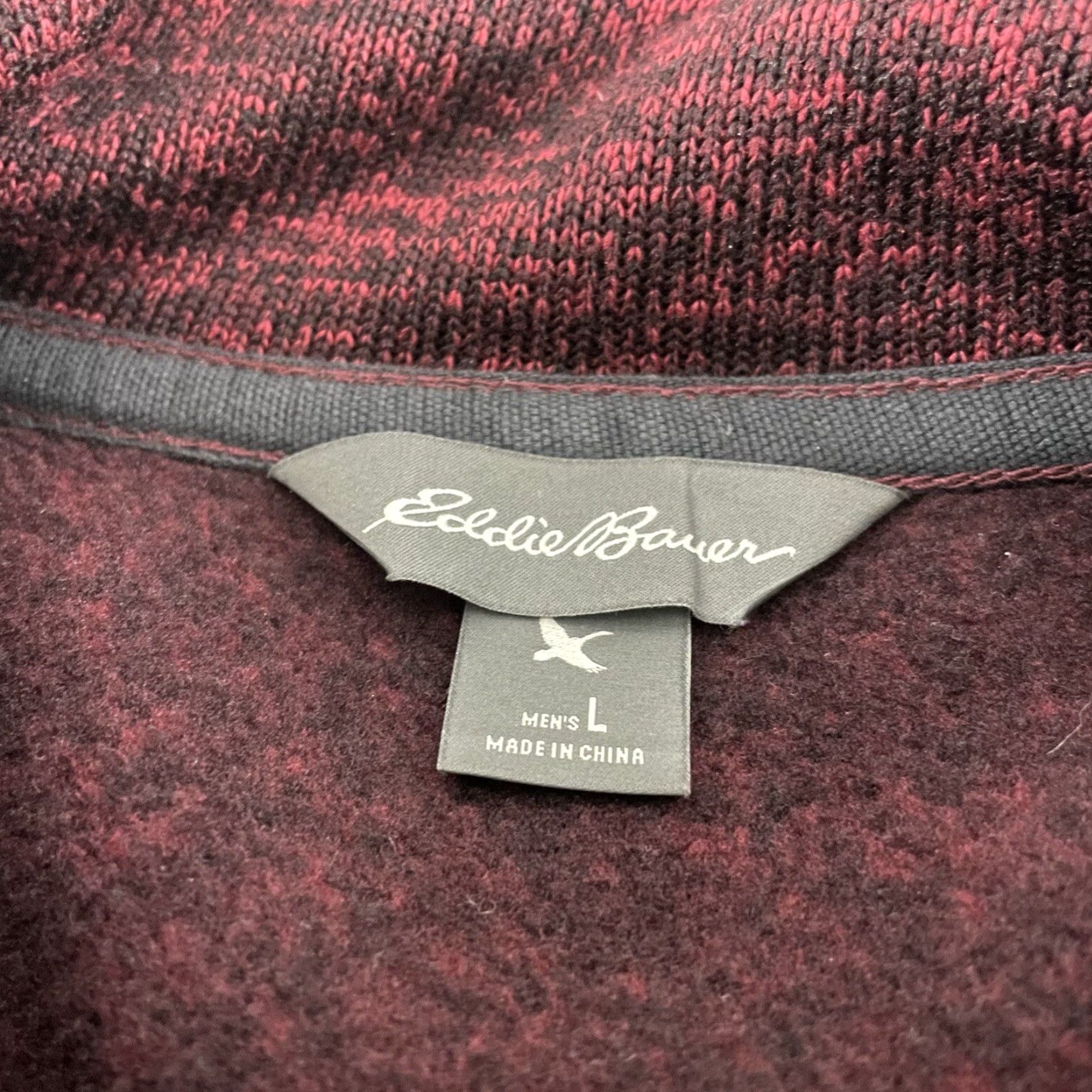 Eddie Bauer VINTAGE Eddie Bauer Full Zip Knit Fleece Jacket Mens Large Maroon Gray Better Sweater Jacket Men L Maroon Gray Fleece Post-1990s style? Size US L / EU 52-54 / 3 - 2 Thumbnail