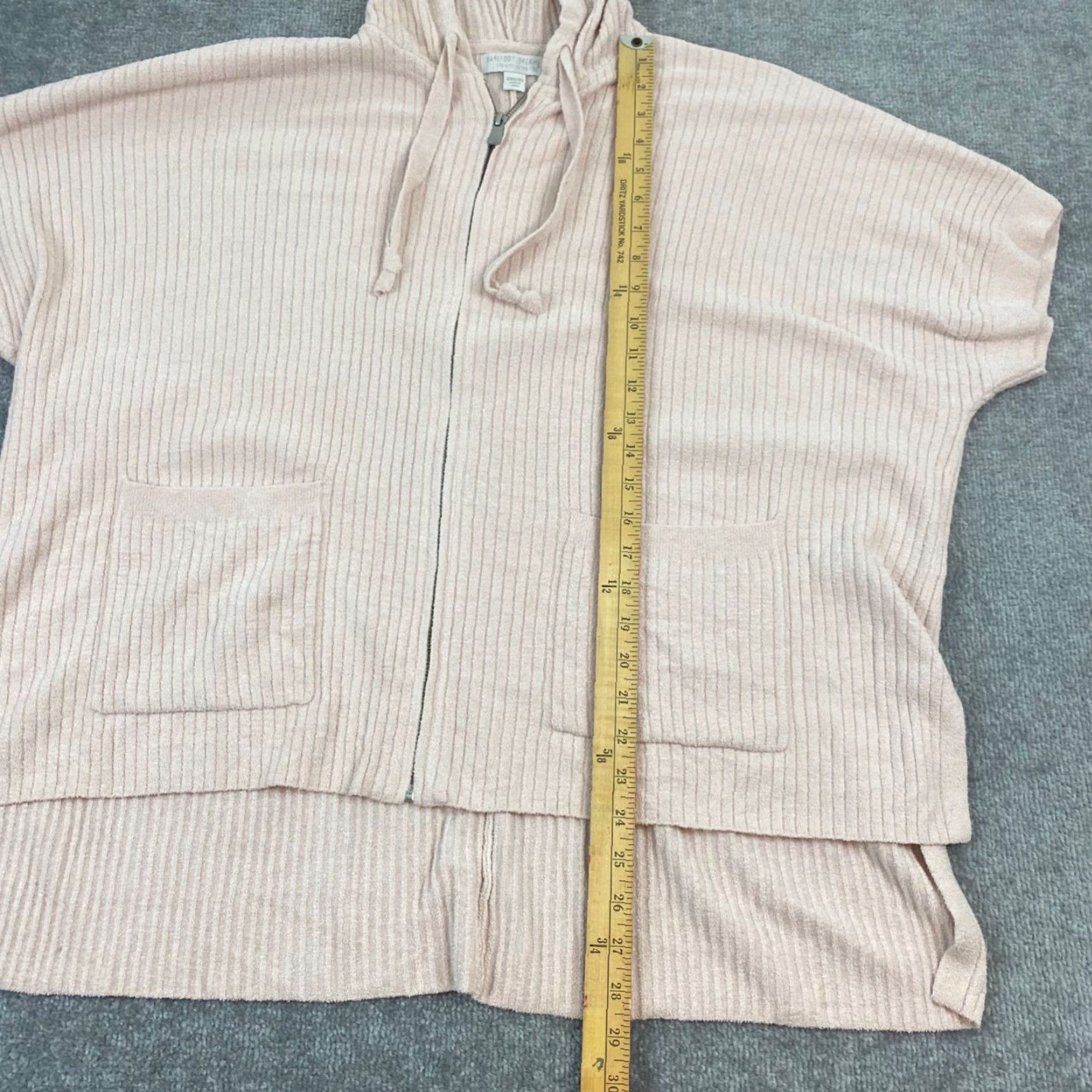 Vintage Barefoot Dreams Cozy Chic Ultra Light Ribbed Zip Poncho Hoodie XXS/XS Pale Pink Size XS / US 0-2 / IT 36-38 - 5 Thumbnail