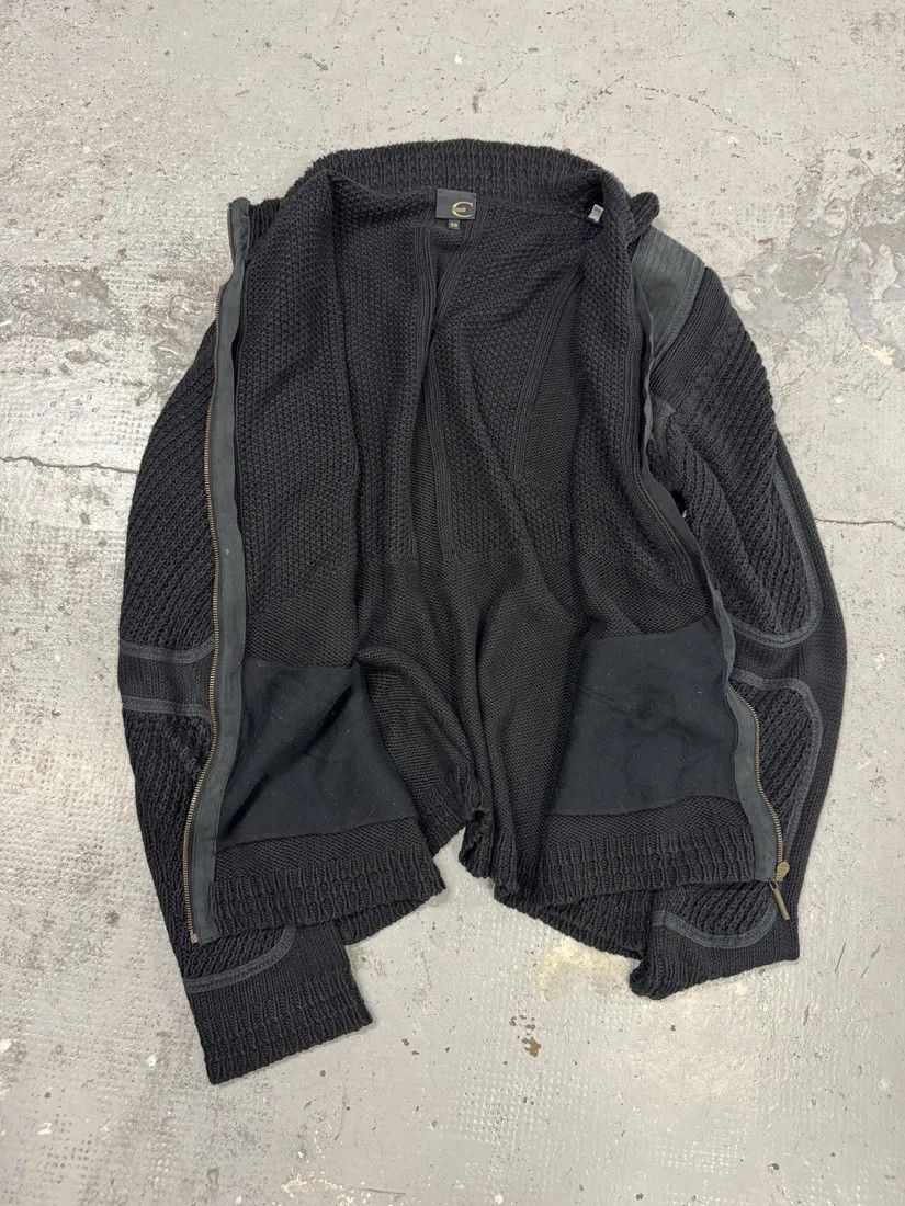 Just Cavalli SS2007 Cavalli Black Wool Biker Hybrid Zip-up Jacket Size US L / EU 52-54 / 3 - 7 Thumbnail