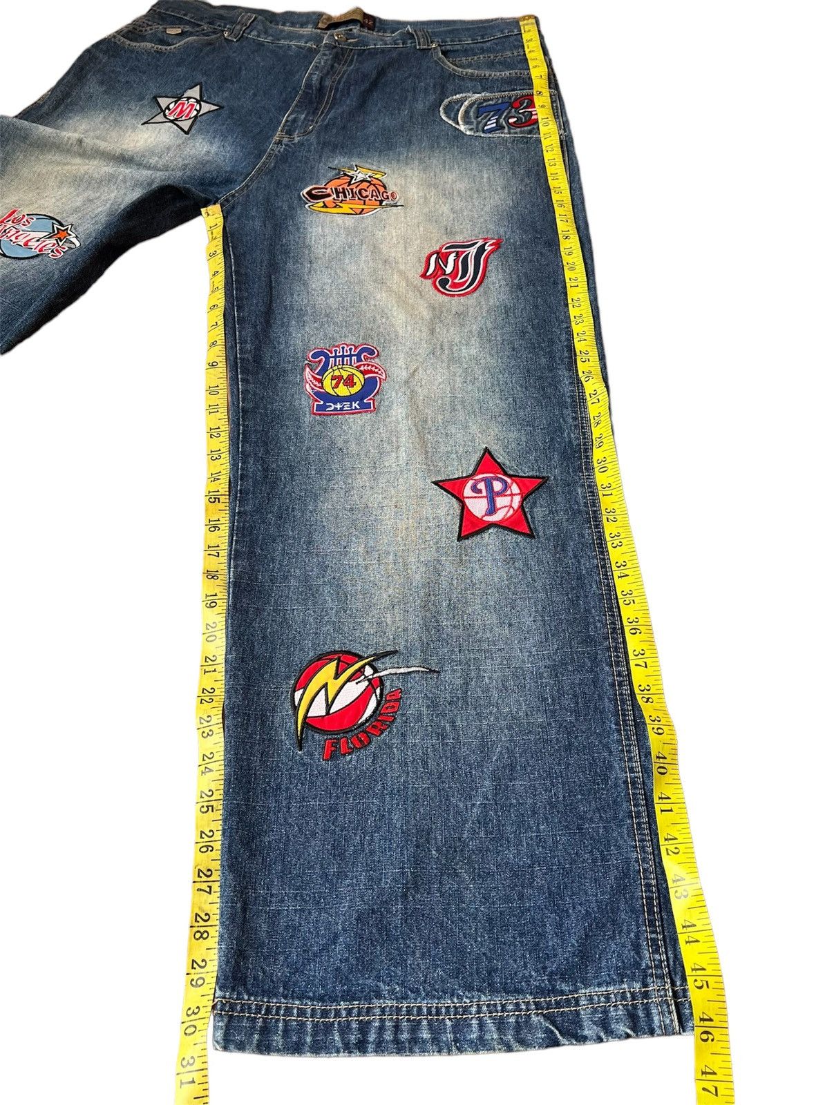 NBA 🔥Steals🔥 Vtg Y2K Dtek Jeans Hip Hop Baggy Style W42 x L32 Size US 42 / EU 58 - 20 Thumbnail