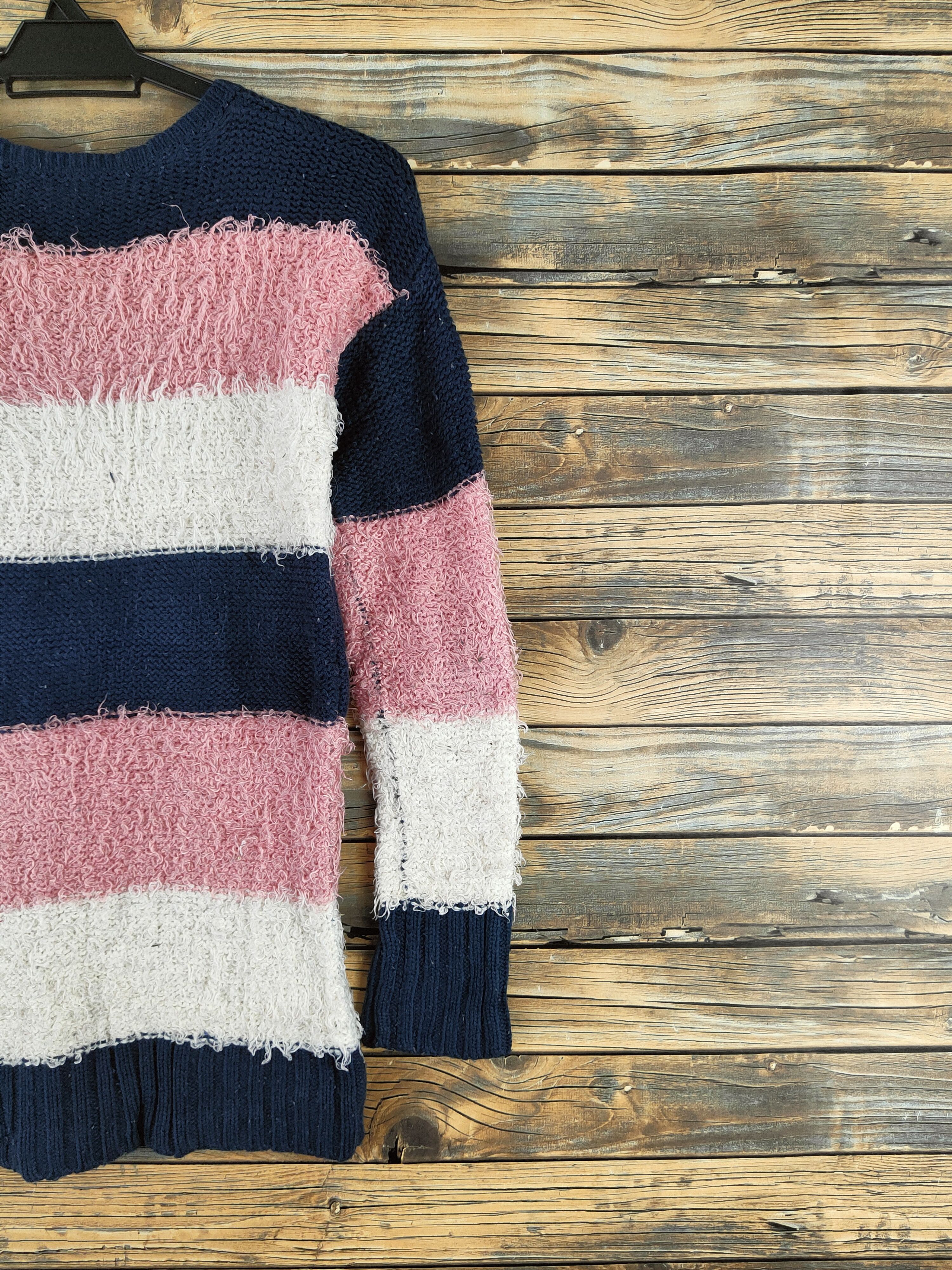 Fiorucci DL Fiorucci Navy Pink Fur Mohair Knitwear #46-538 Size S / US 4 / IT 40 - 9 Thumbnail